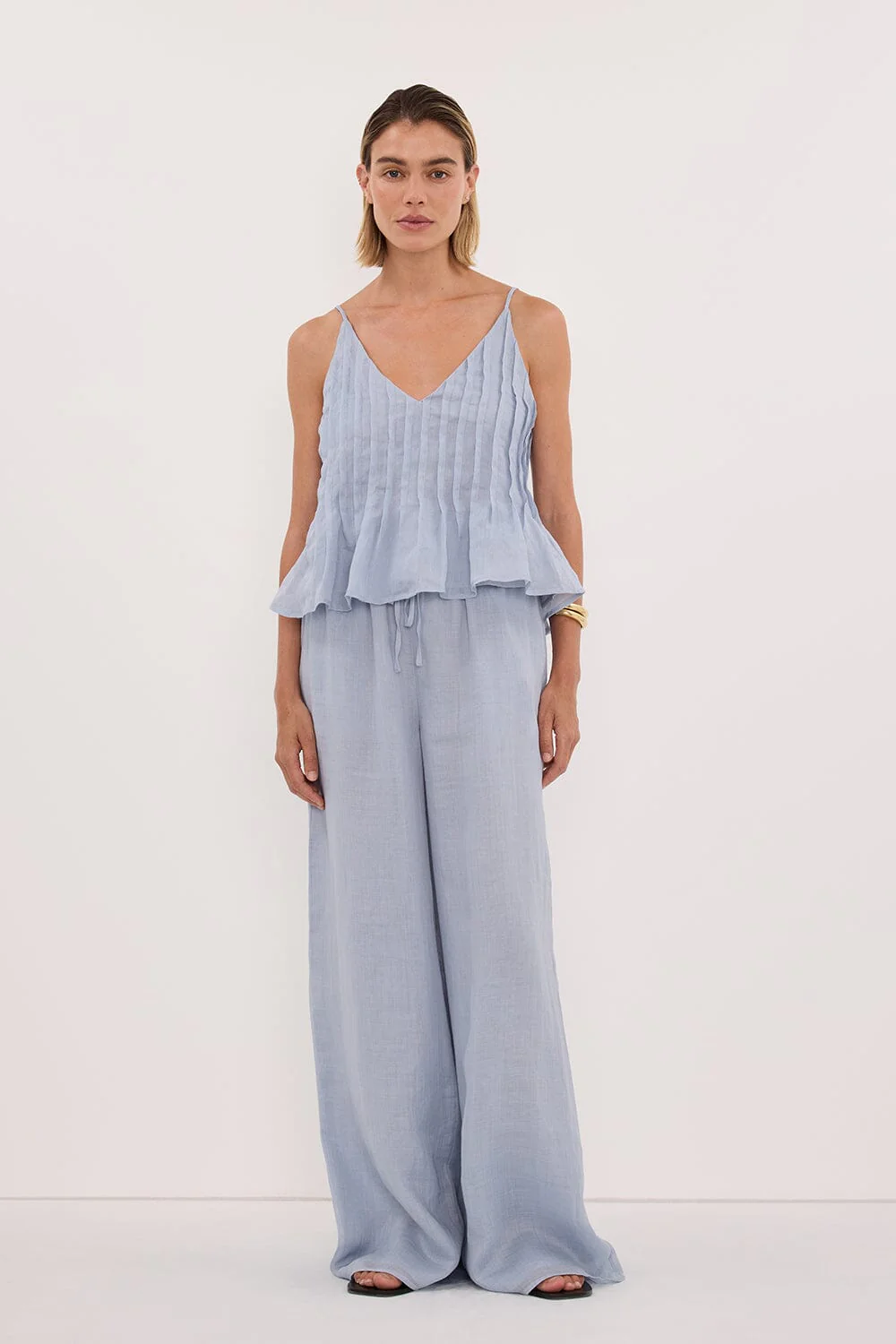 GINNY DUSTY BLUE RAMIE PANT