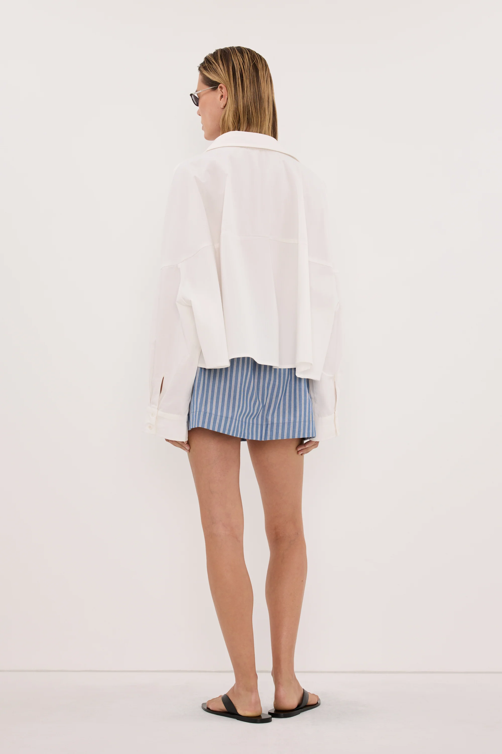 GRACIE BLUE STRIPE MINI SKIRT  - Image 6