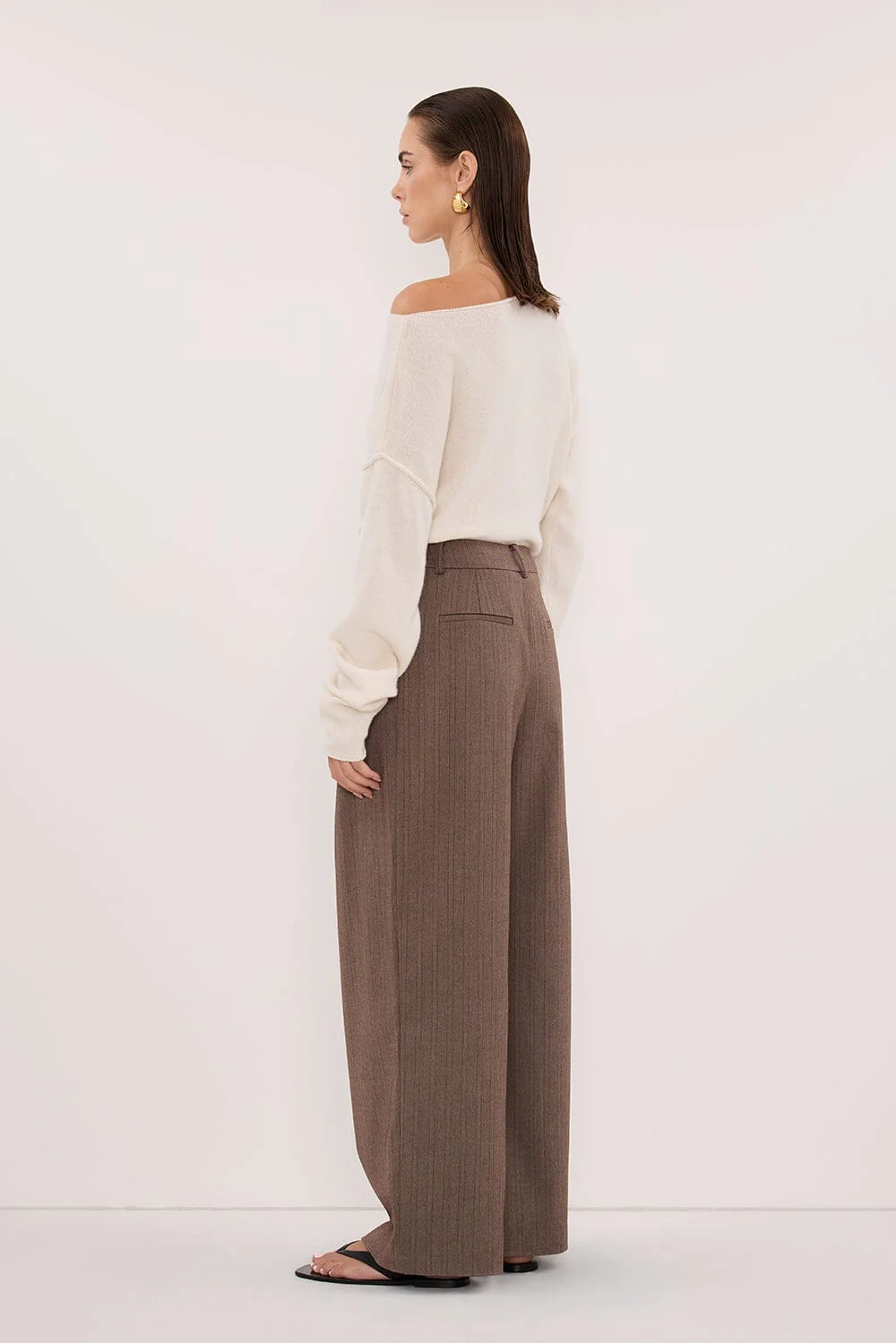 HAILEY CHOC STRIPE RELAXED PANT - Image 3