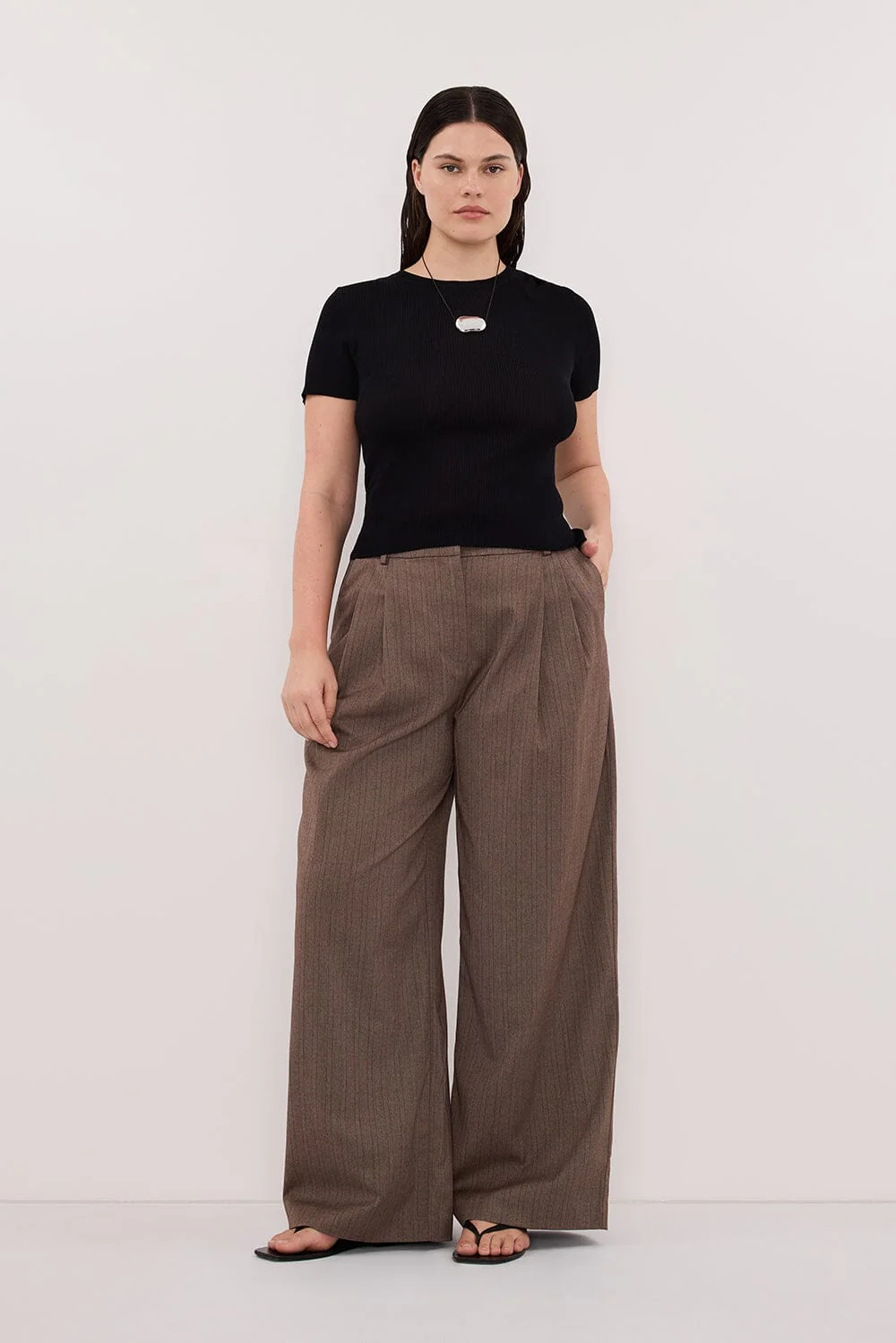 HAILEY CHOC STRIPE RELAXED PANT - Image 5