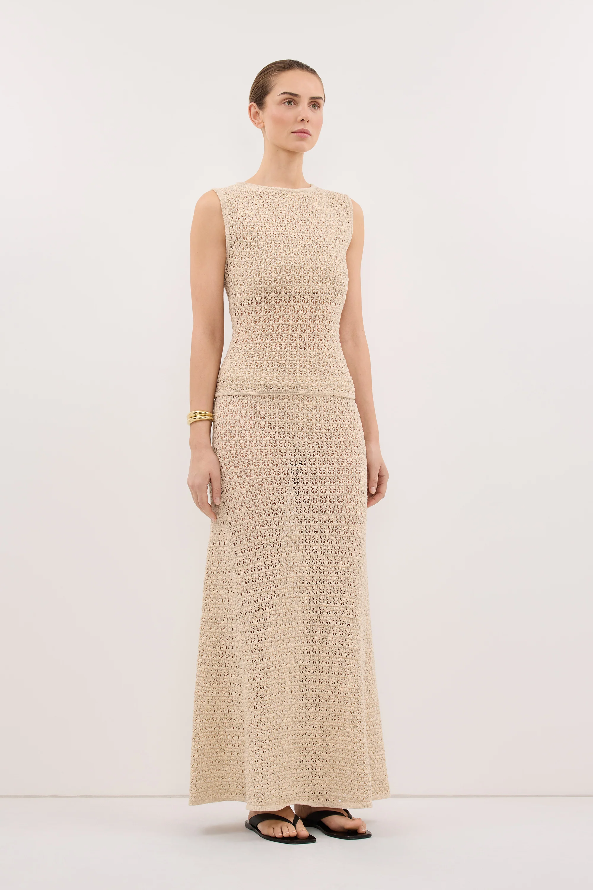 HALO NATURAL KNIT MAXI SKIRT - Image 3