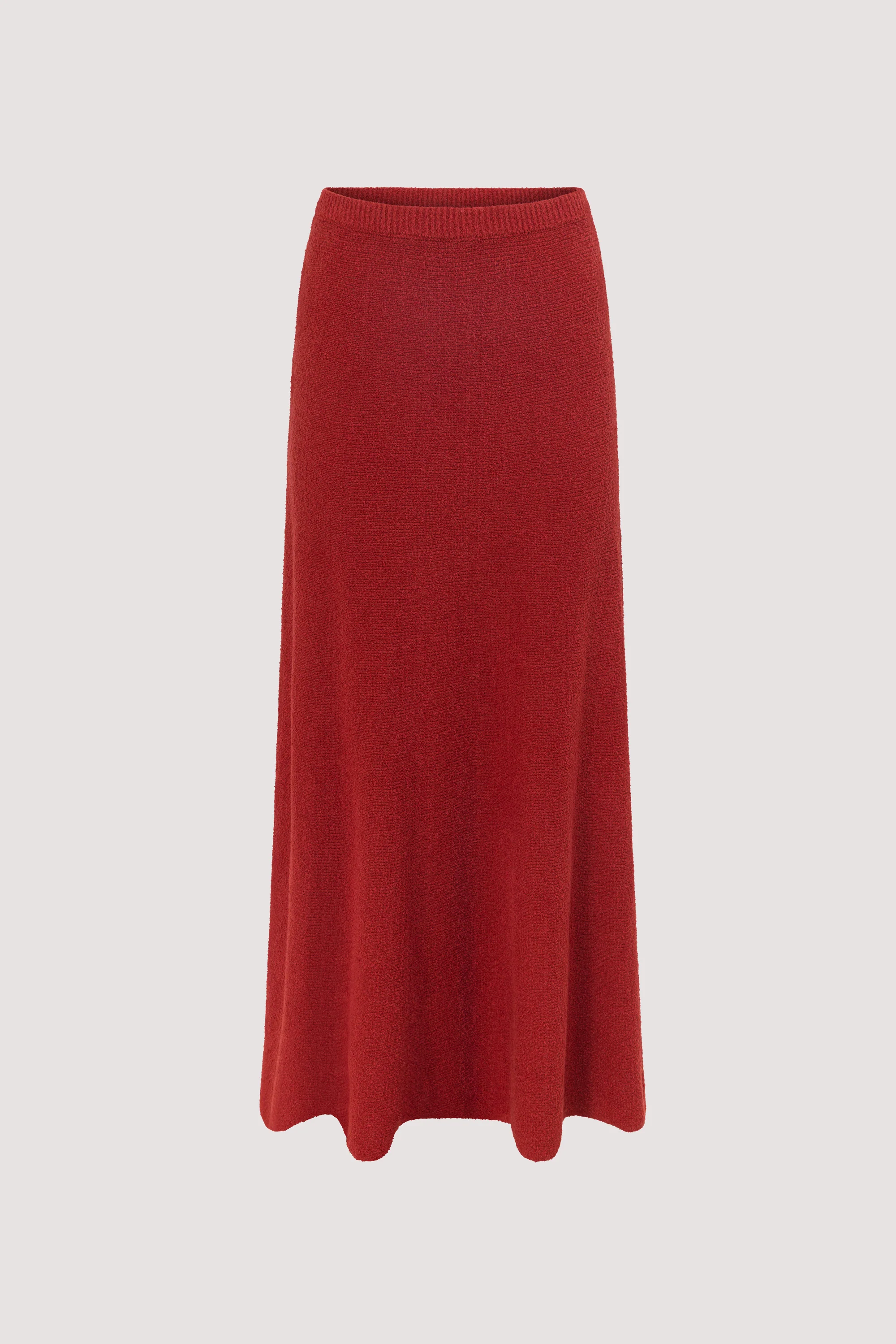 HARRIET BURNT RED KNIT MAXI SKIRT - Image 9