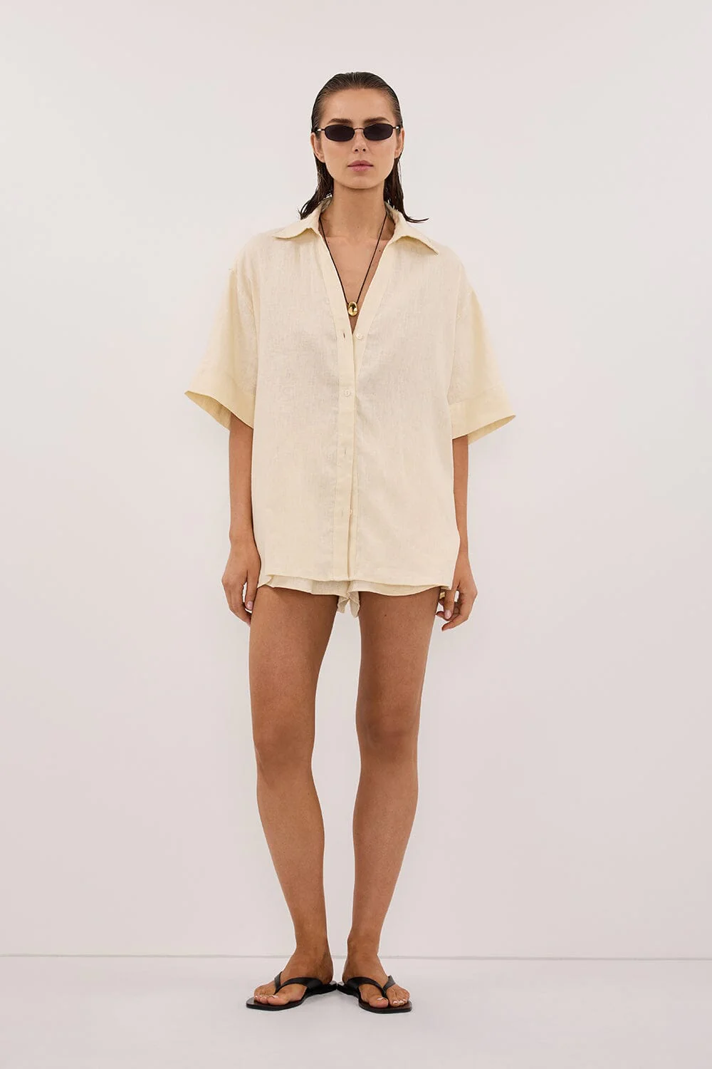 HELENA STRAW LINEN SHORT