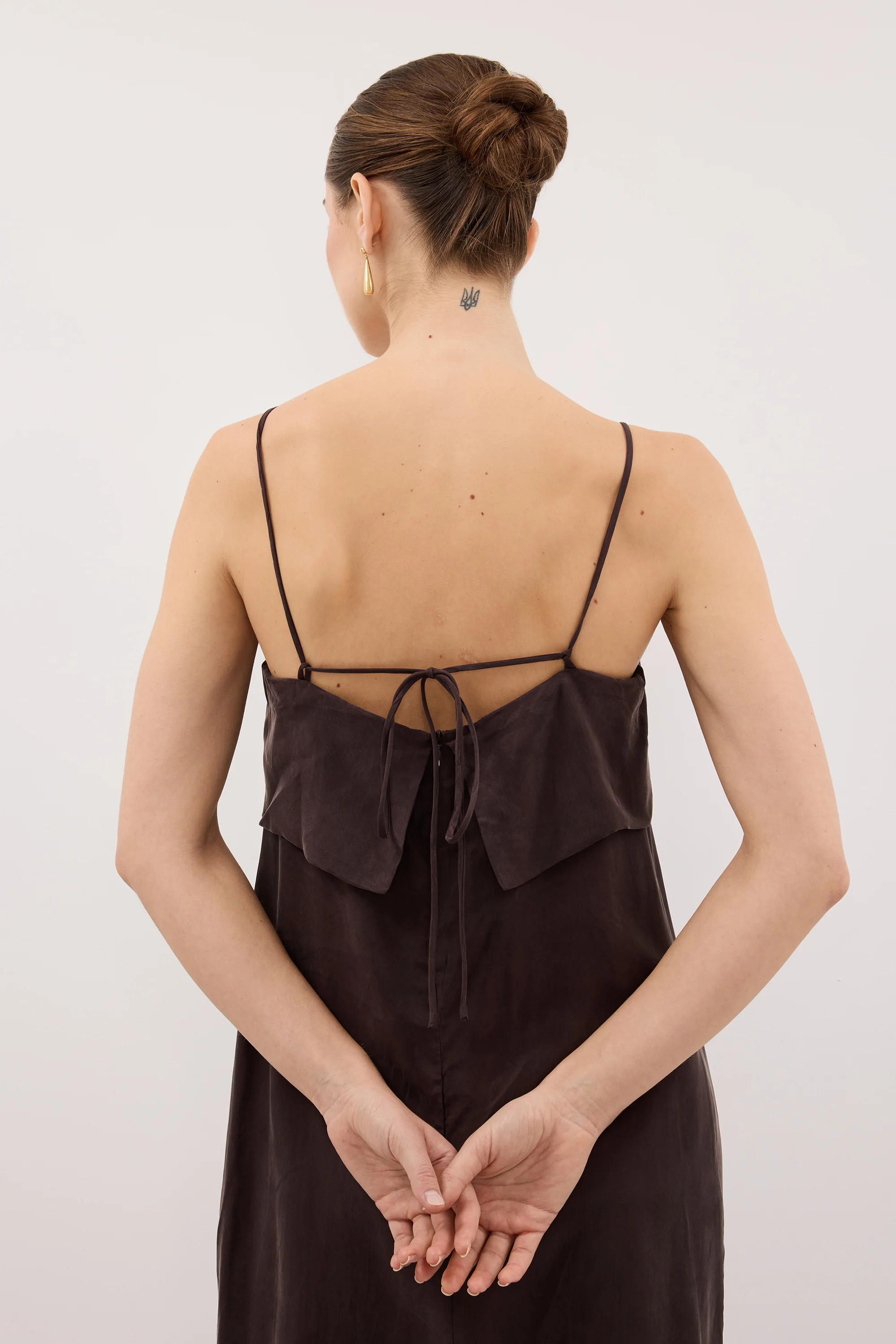 IDA PLUM CHOC CUPRO MIDI DRESS - Image 4