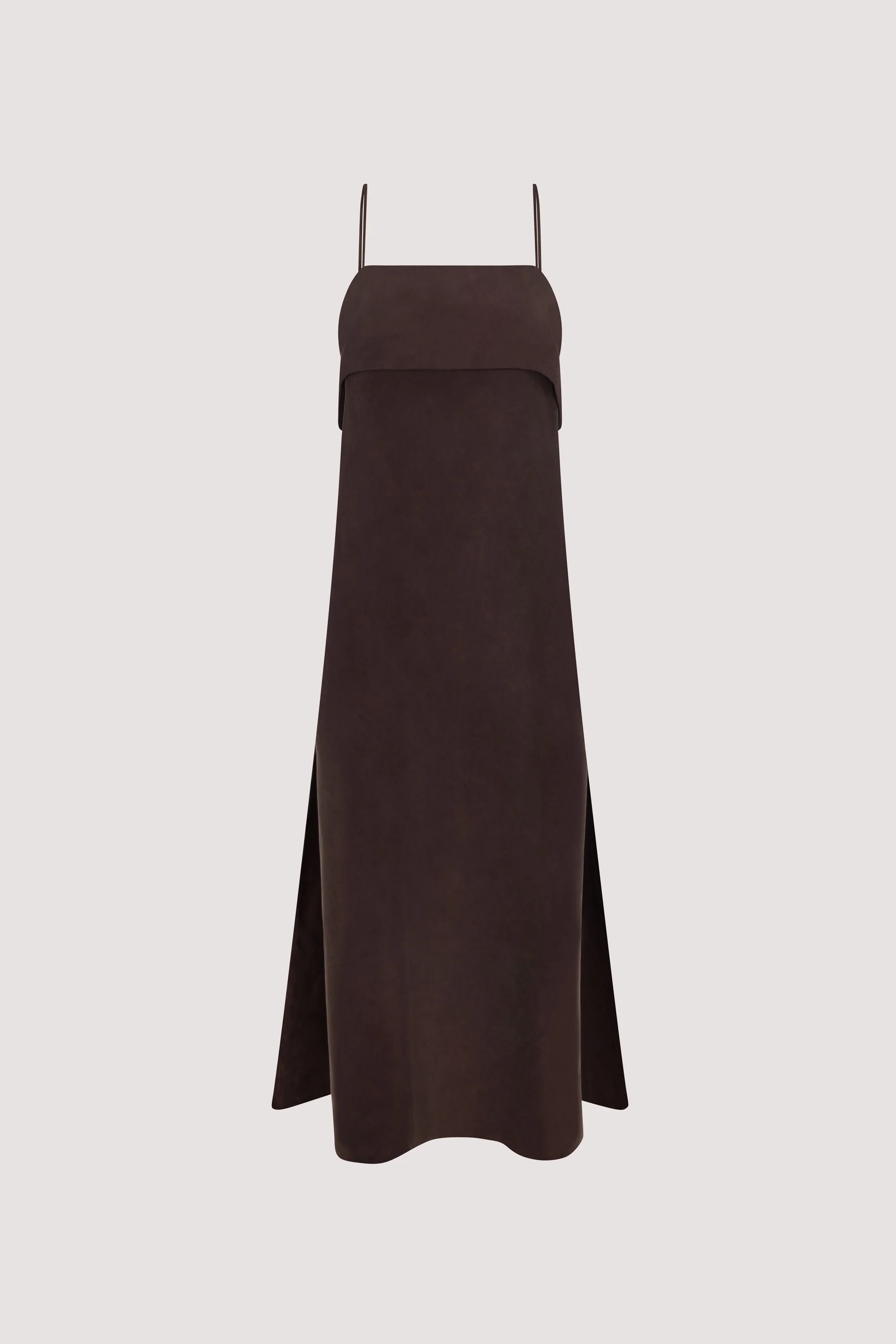 IDA PLUM CHOC CUPRO MIDI DRESS - Image 5