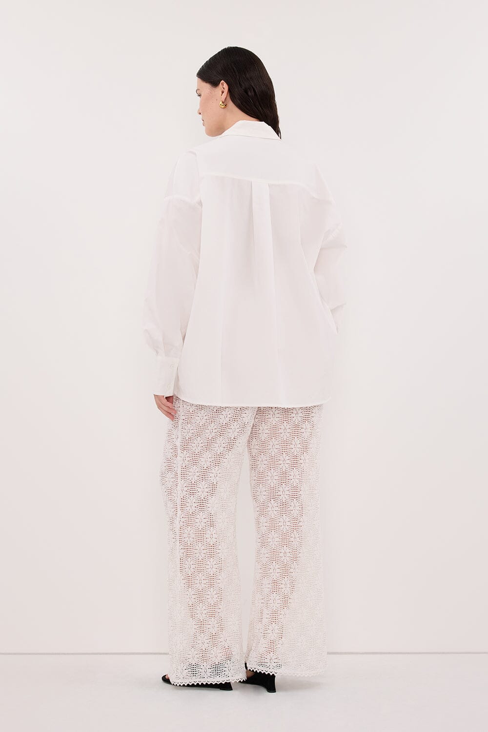 IRENE WHITE LONG SLEEVE NOTCH COLLAR SHIRT - Image 6