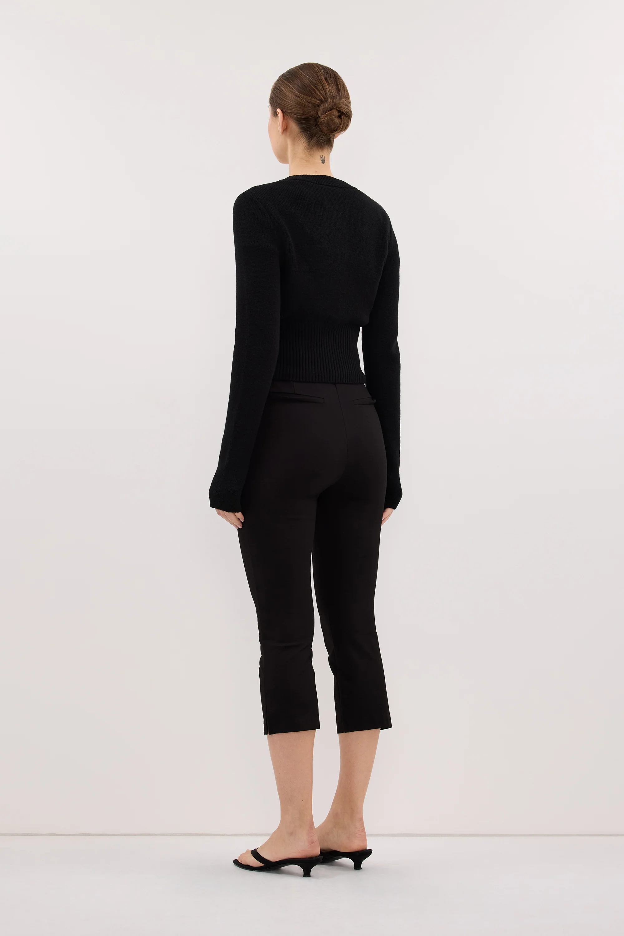IRIS BLACK CREW KNIT CARDIGAN - Image 6