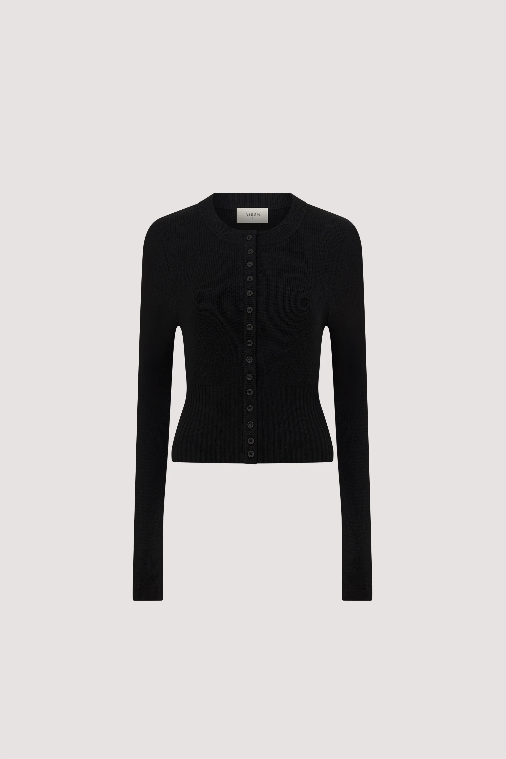 IRIS BLACK CREW KNIT CARDIGAN - Image 7