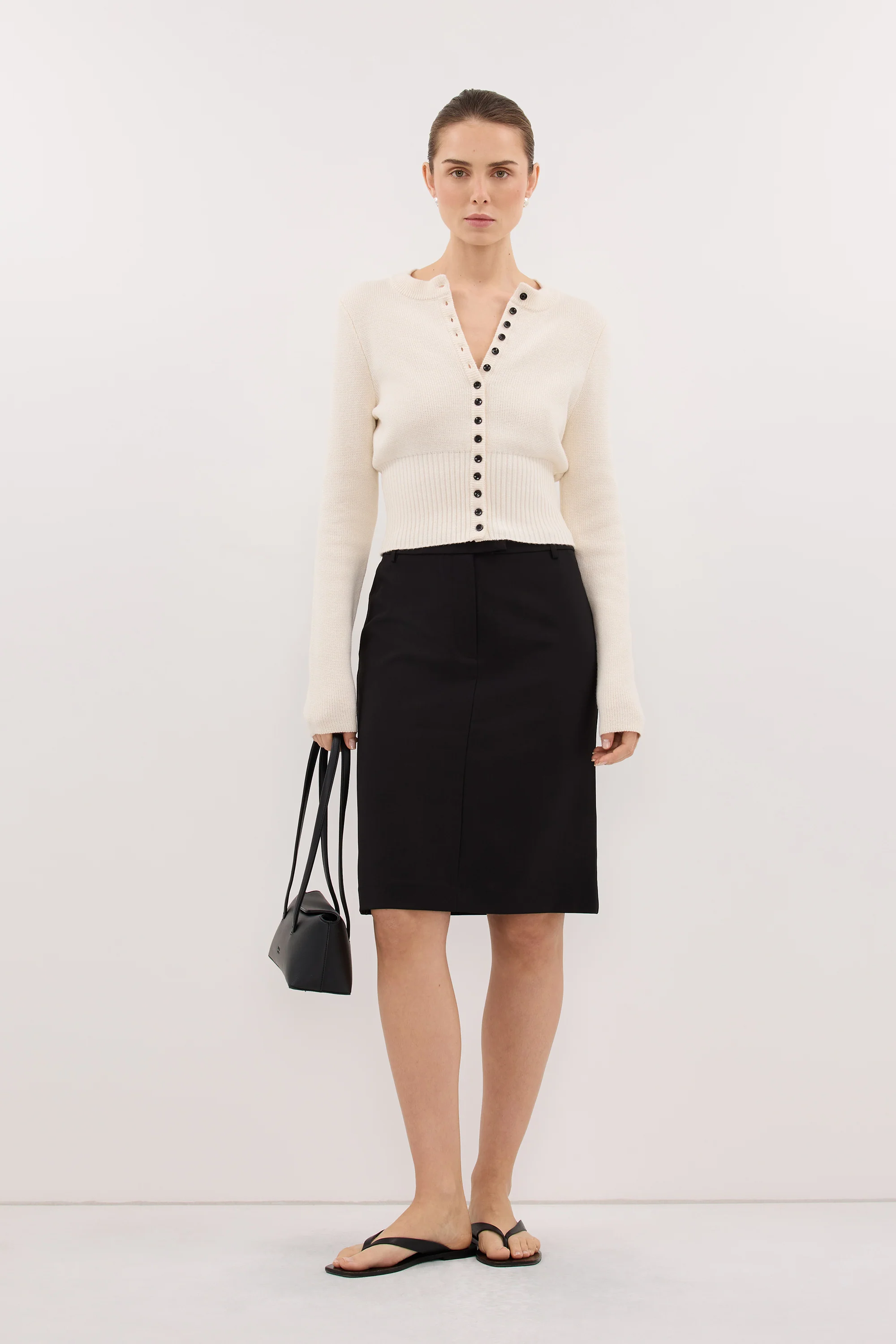 IRIS IVORY CREW KNIT CARDIGAN - Image 3