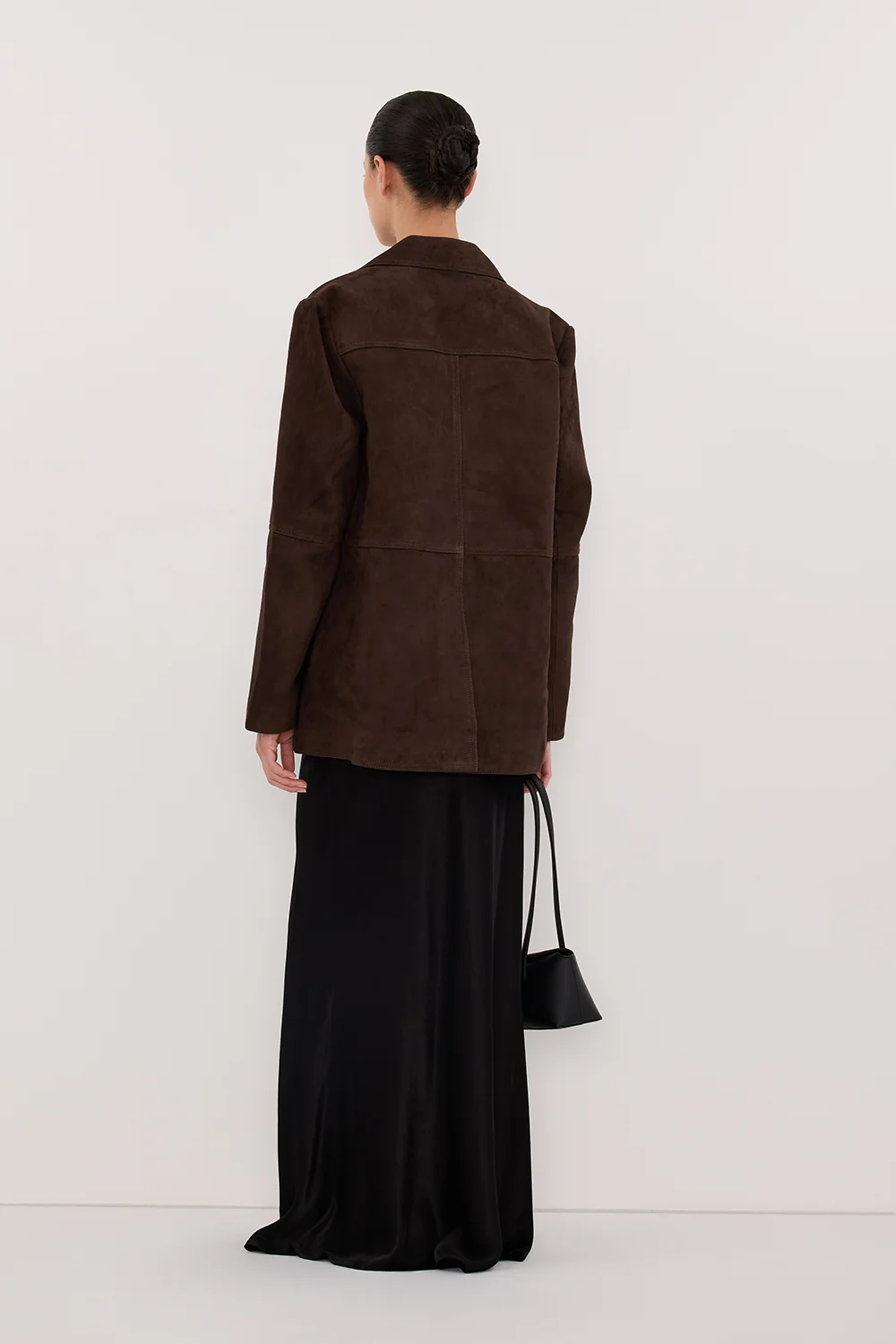 JELENA BLACK SATIN OVERLAY MAXI SKIRT - Image 4