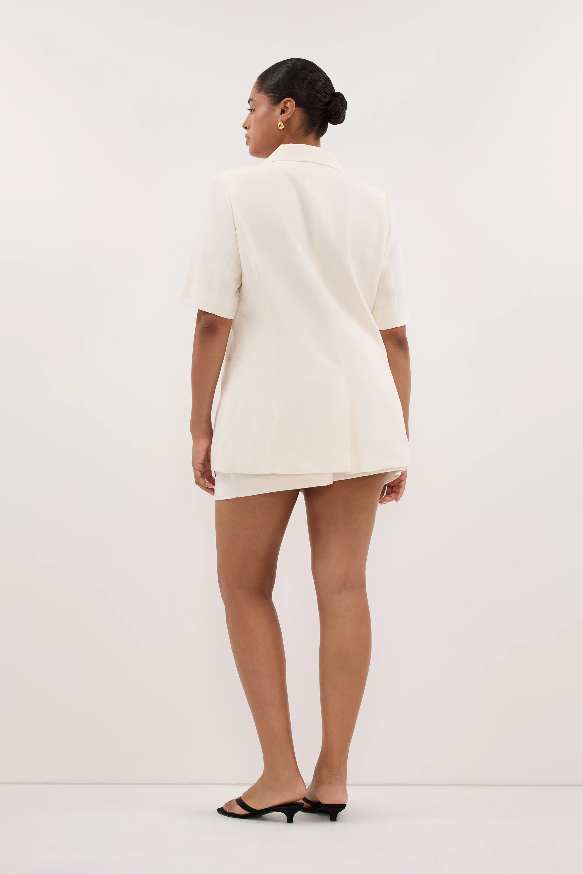 JORDY CREAM SHORT SLEEVE BLAZER - Image 6