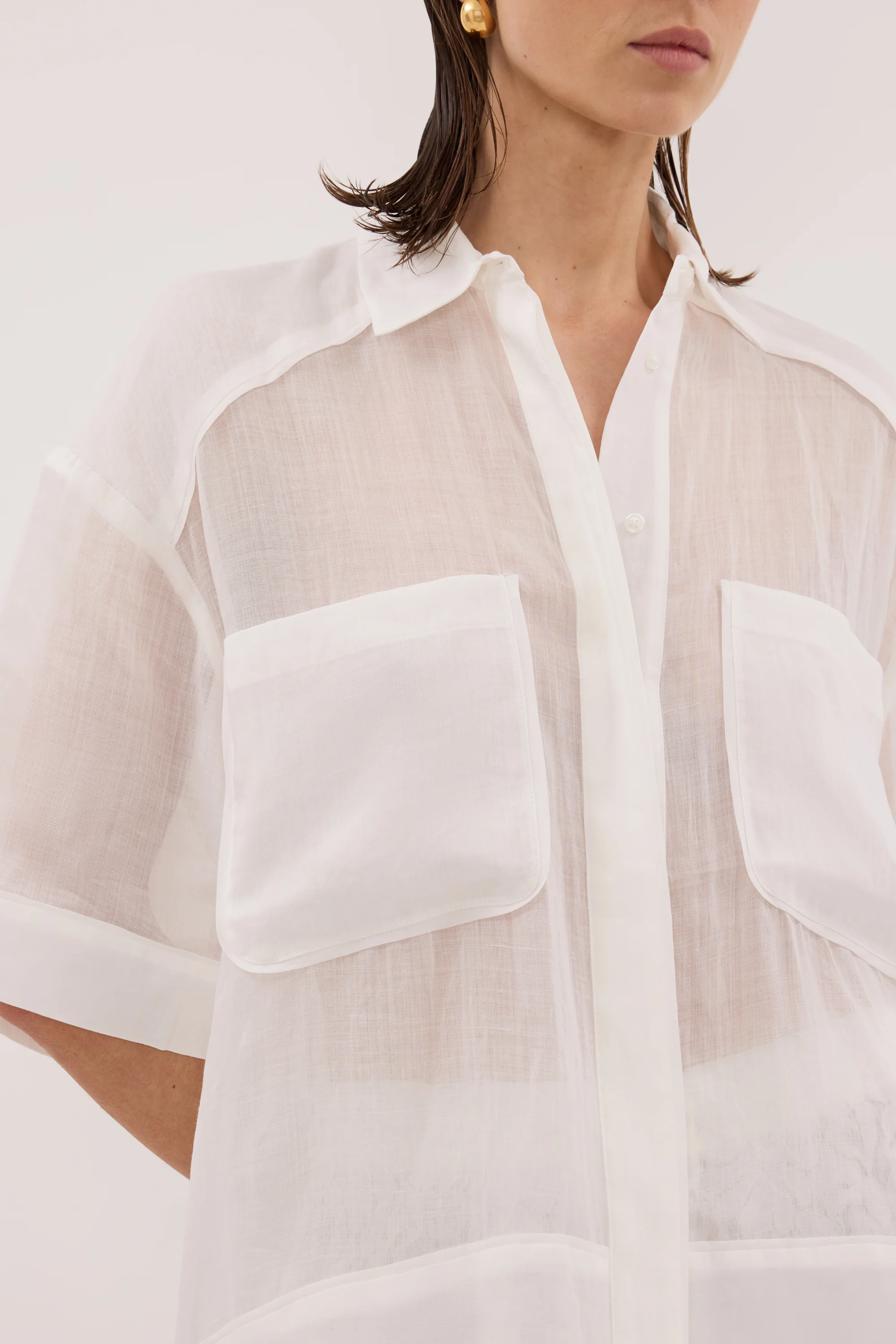 KAI WHITE RAMIE RESORT SHIRT - Image 5