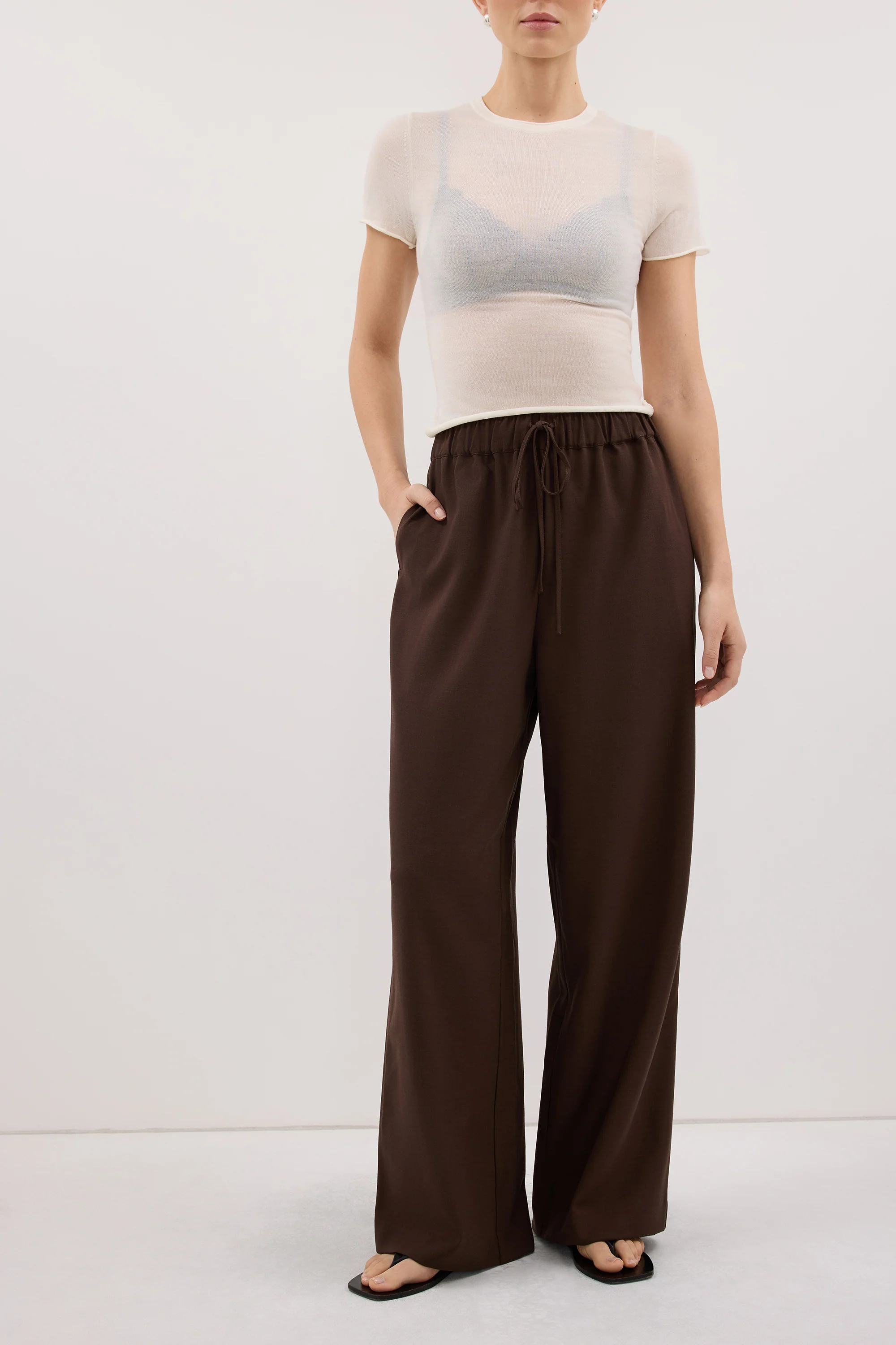 KENDALL MILK CHOC DRAWSTRING PANT - Image 5