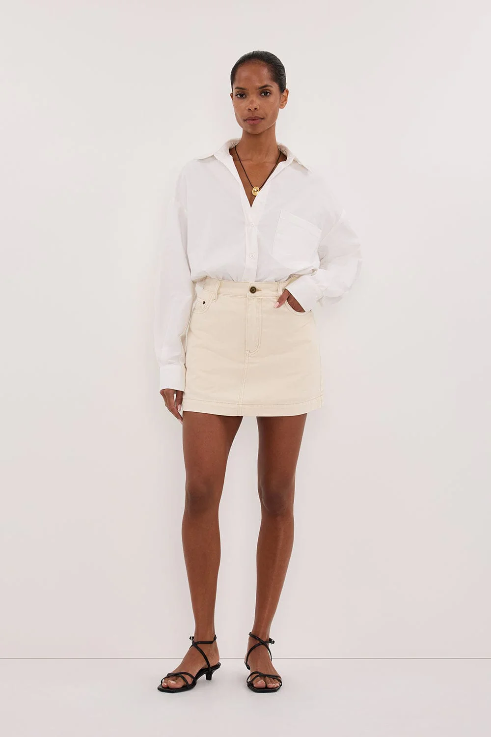 KERA NATURAL DENIM A LINE SKORT