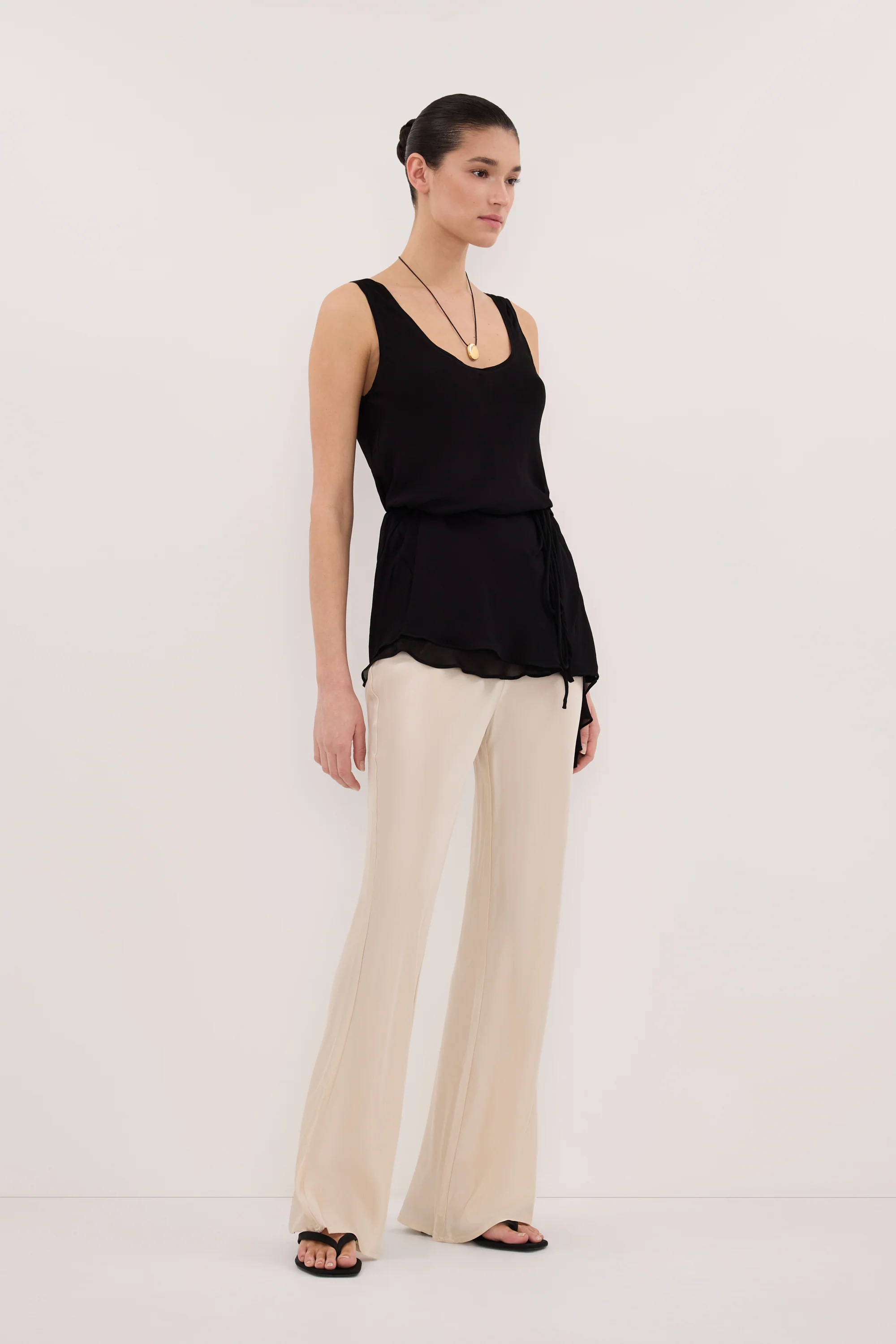 KYRA SANDSTONE SILK BIAS PANTS - Image 3