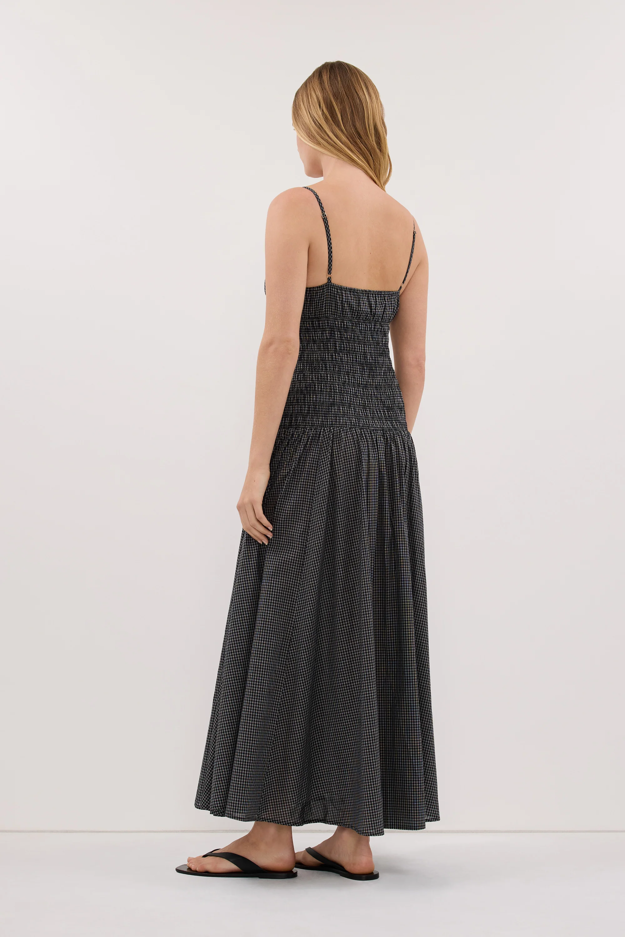 LILA BLACK CHECK MIDI DRESS - Image 4