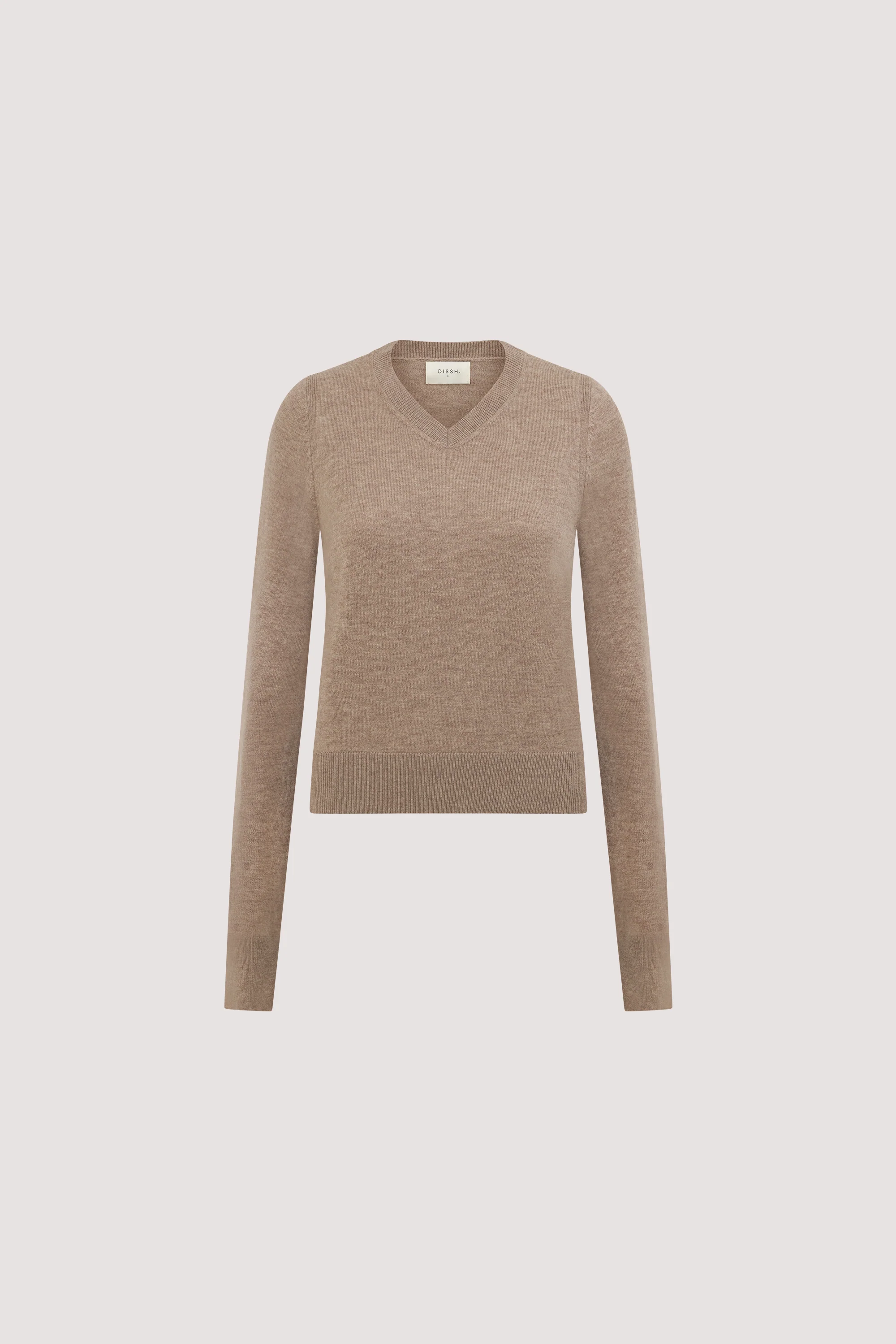 LIVIA OAT MARLE KNIT V NECK JUMPER - Image 6