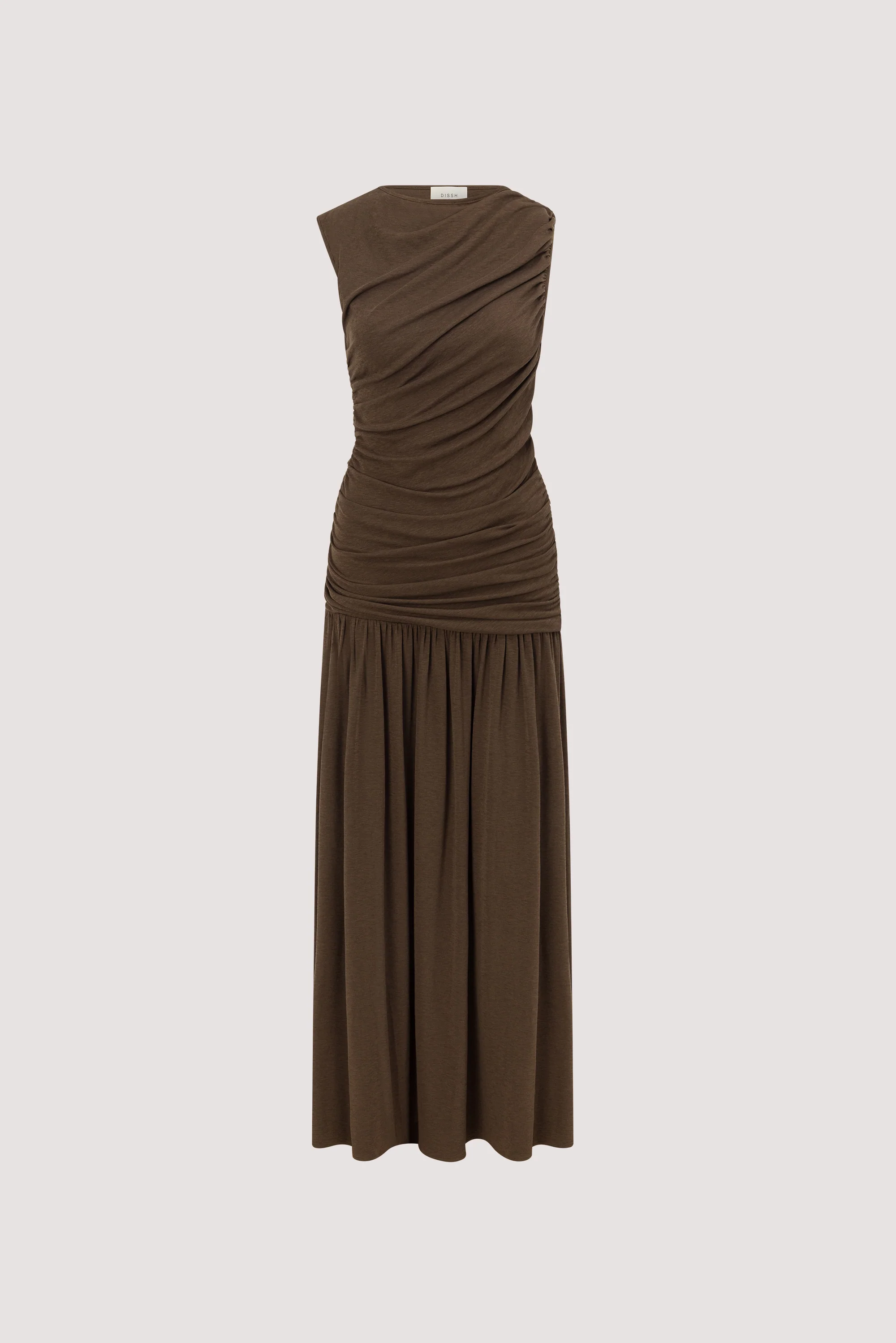 LOLA KHAKI RUCHED MAXI DRESS - Image 6