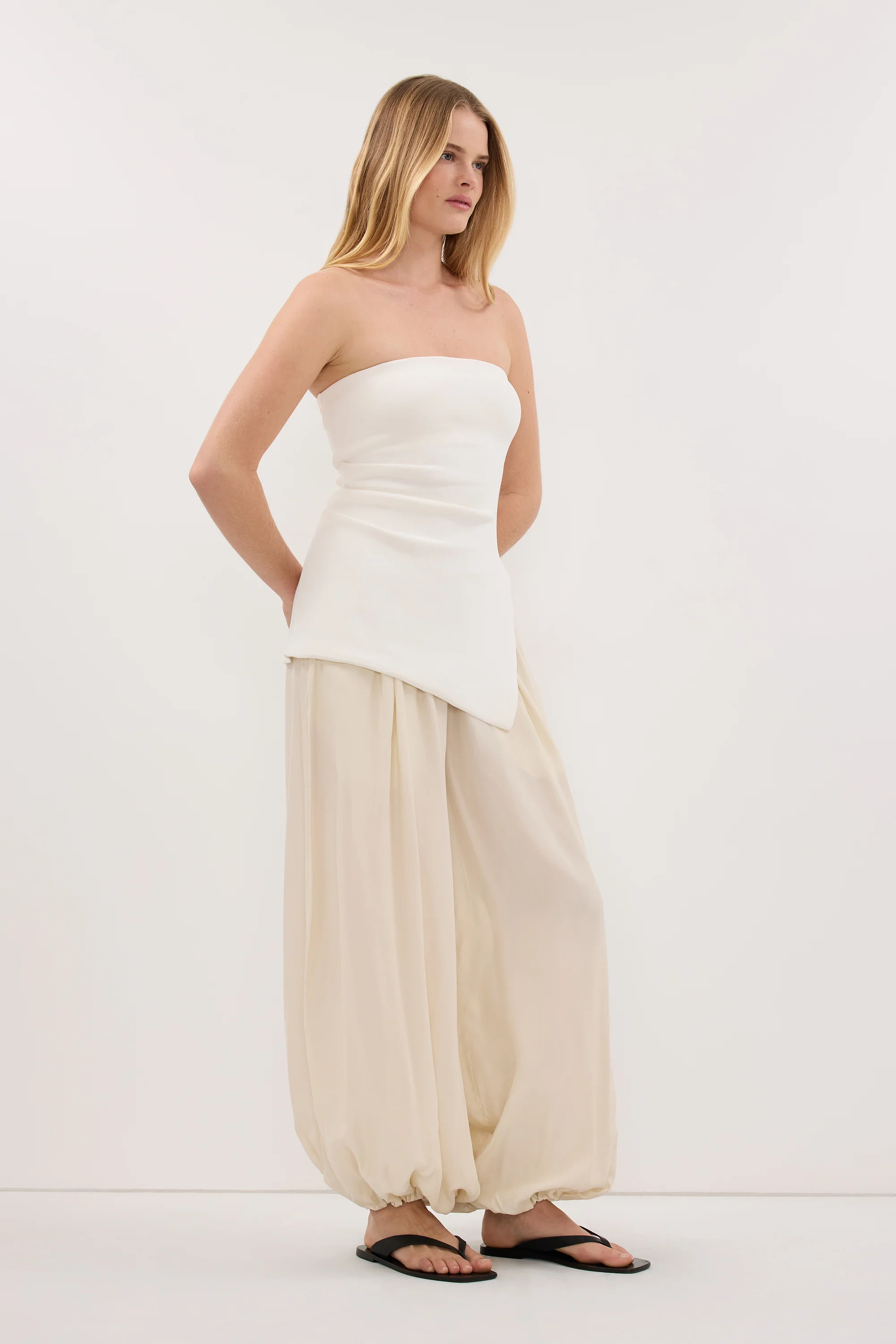 LUKE OFF WHITE LONGLINE BANDEAU TOP - Image 3