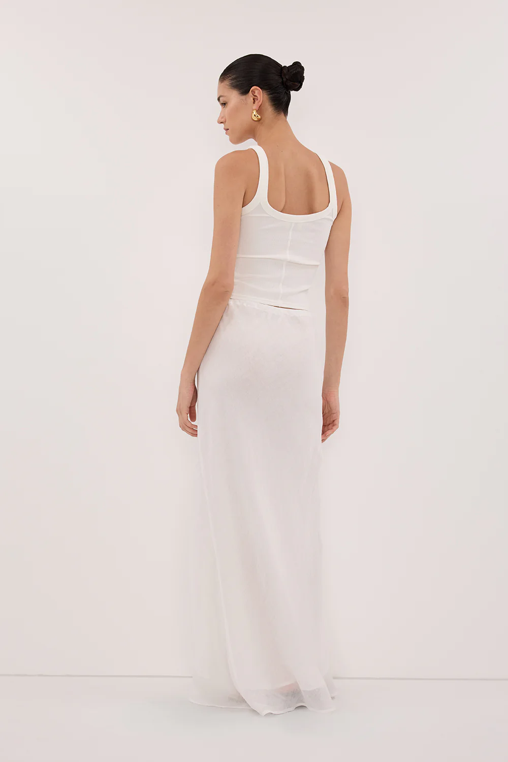 MAISON WHITE RAMIE BIAS MAXI SKIRT - Image 5