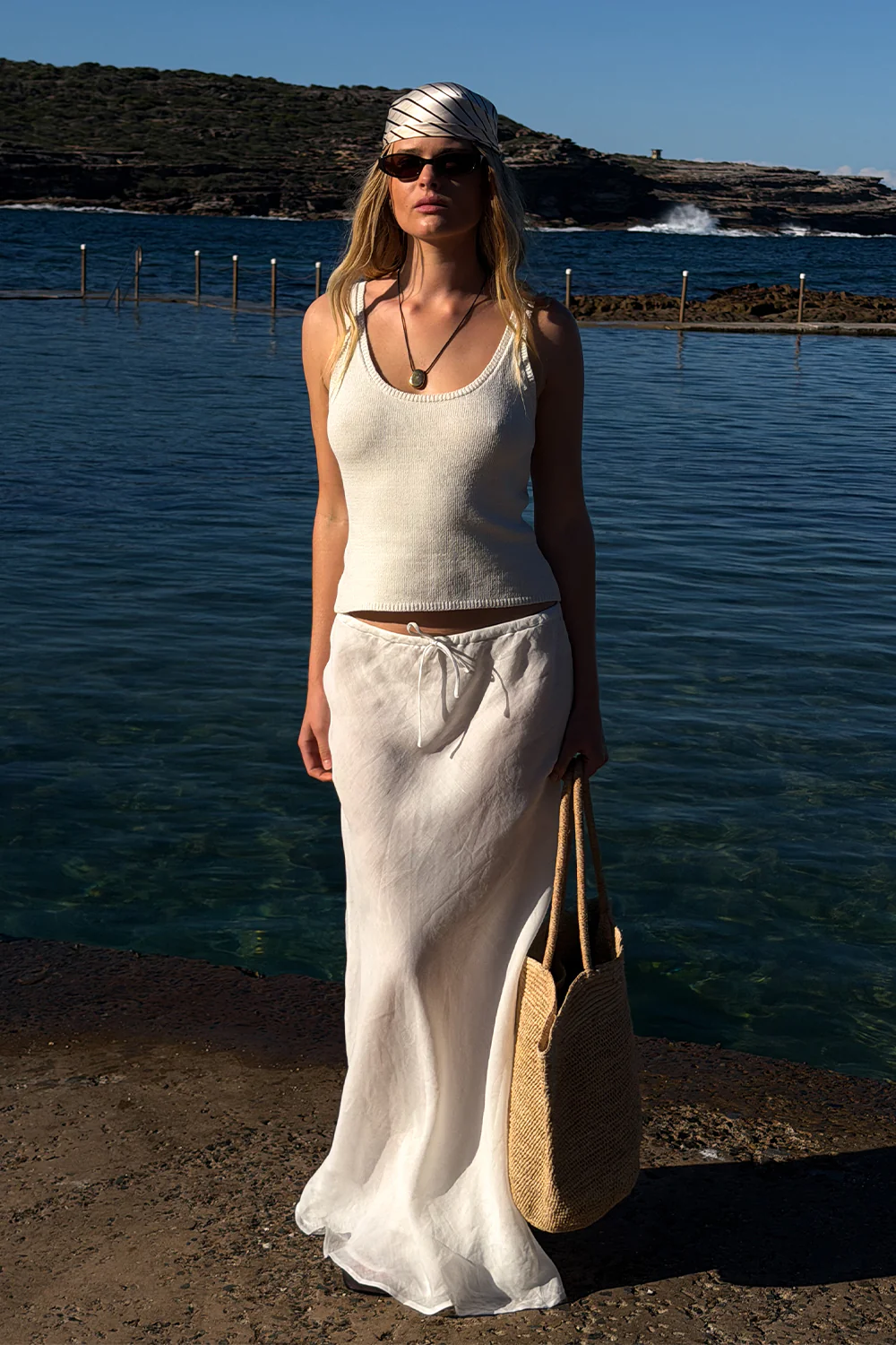 MAISON WHITE RAMIE BIAS MAXI SKIRT - Image 7