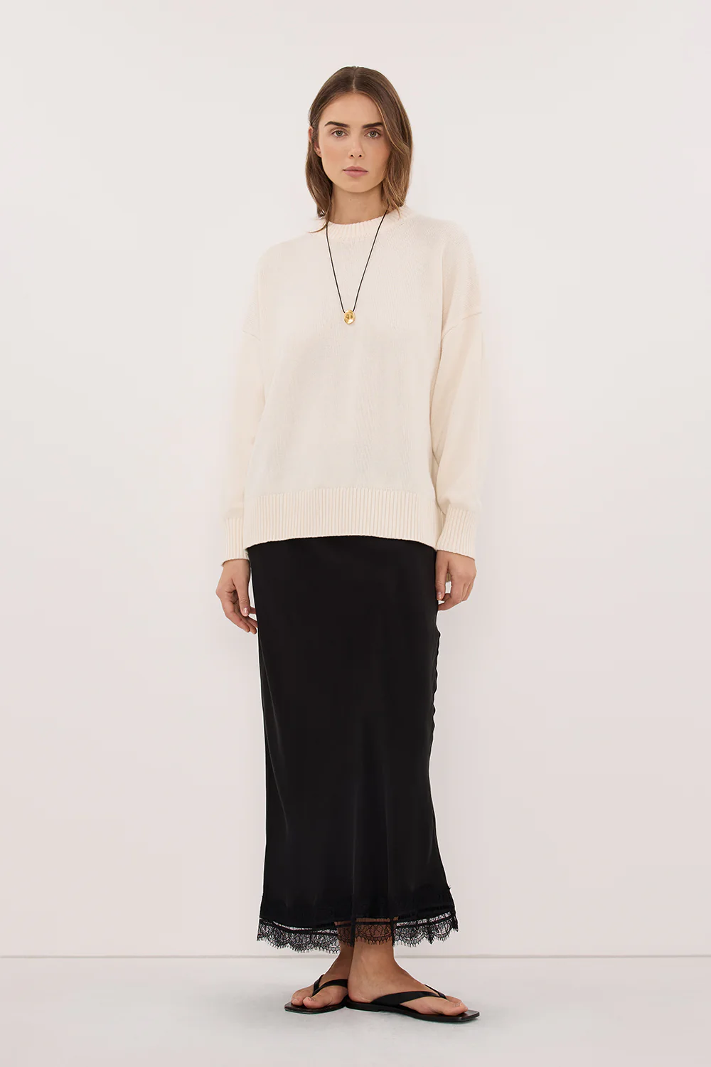 MILA CREAM CREW NECK KNIT JUMPER