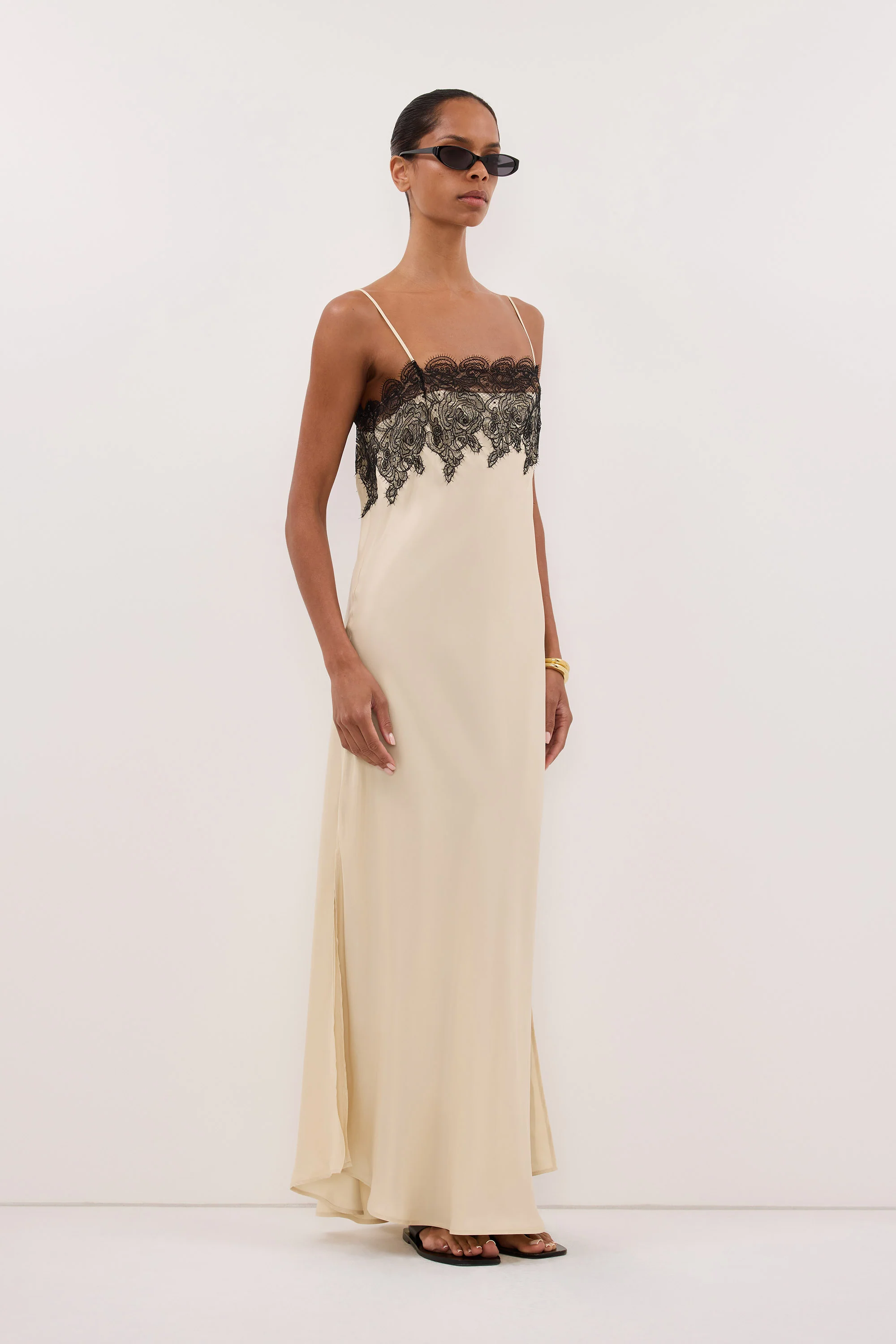 MINA STRAW CUPRO LACE MIDI DRESS - Image 3