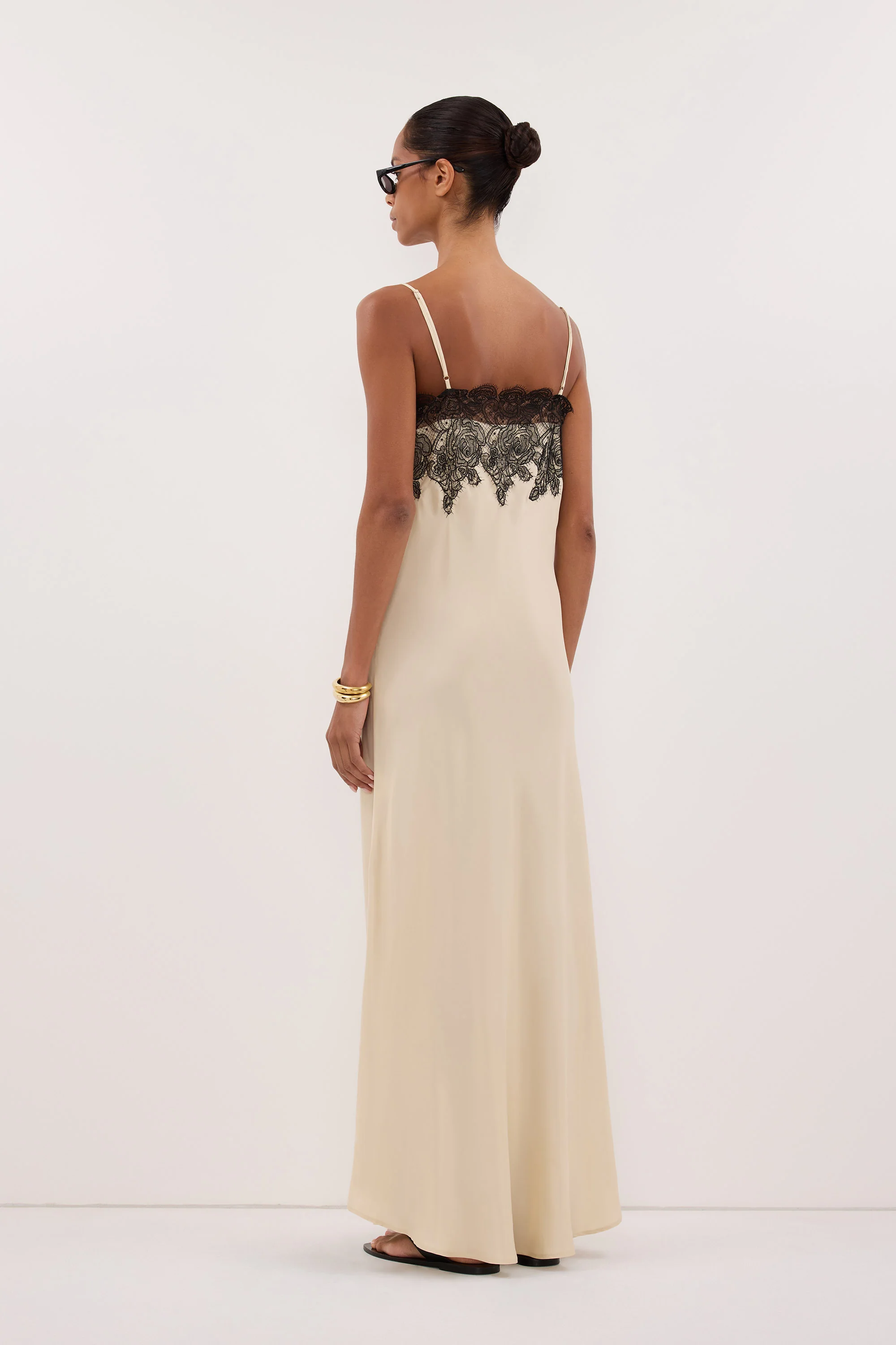 MINA STRAW CUPRO LACE MIDI DRESS - Image 4