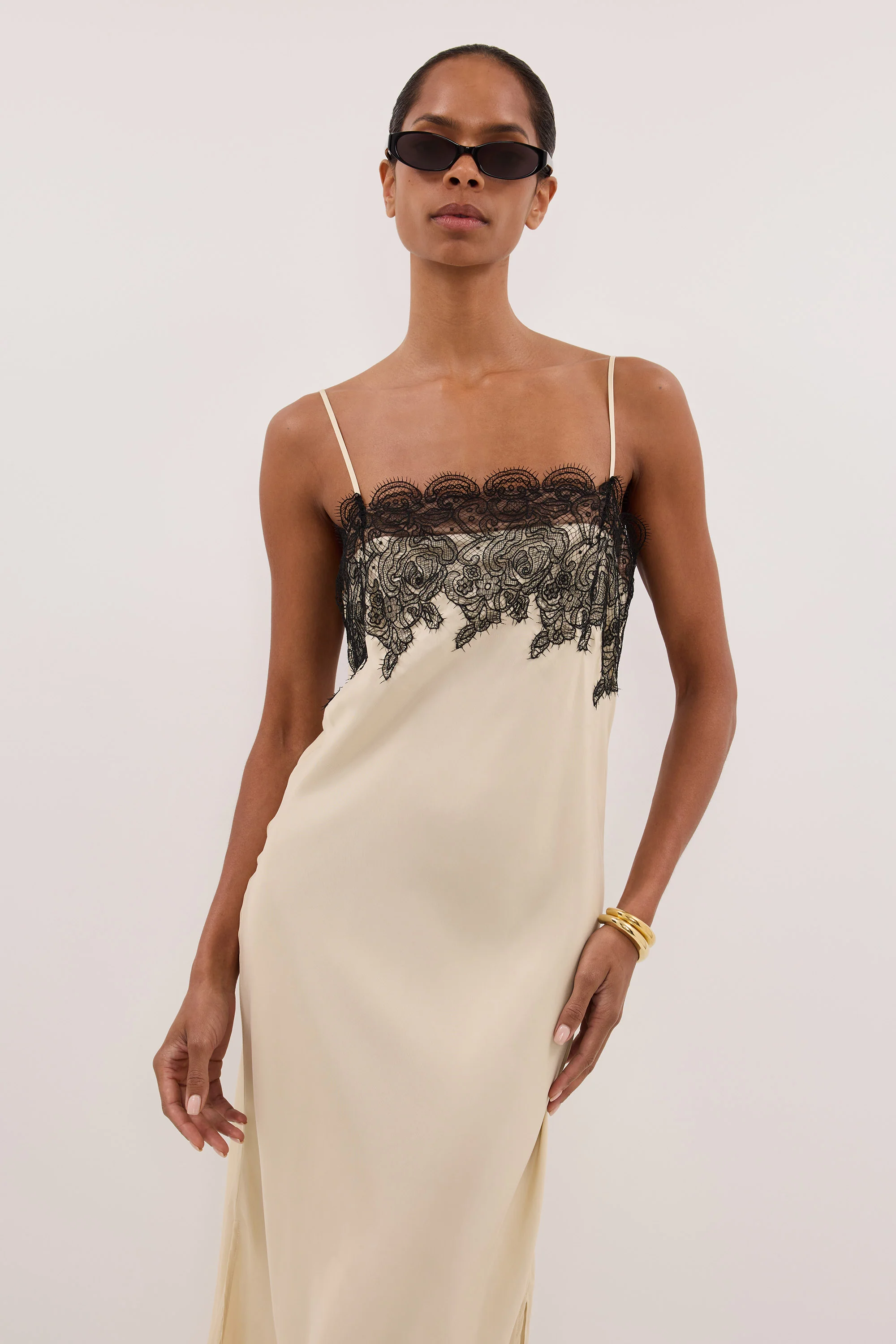 MINA STRAW CUPRO LACE MIDI DRESS - Image 5