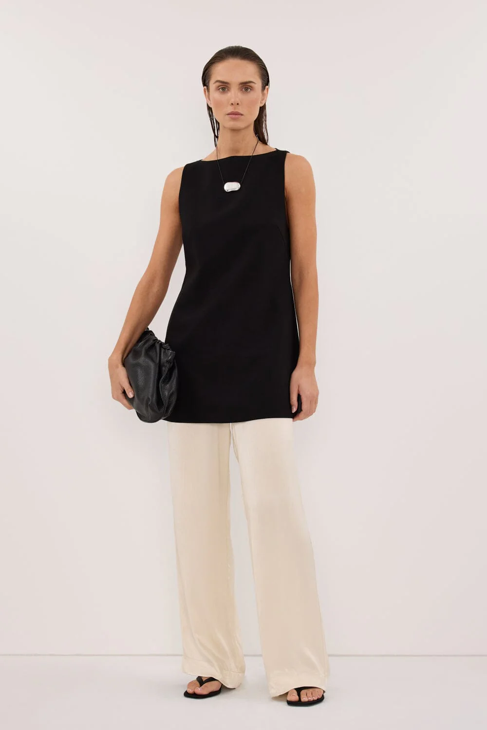 MONICA CREAM SATIN PANT