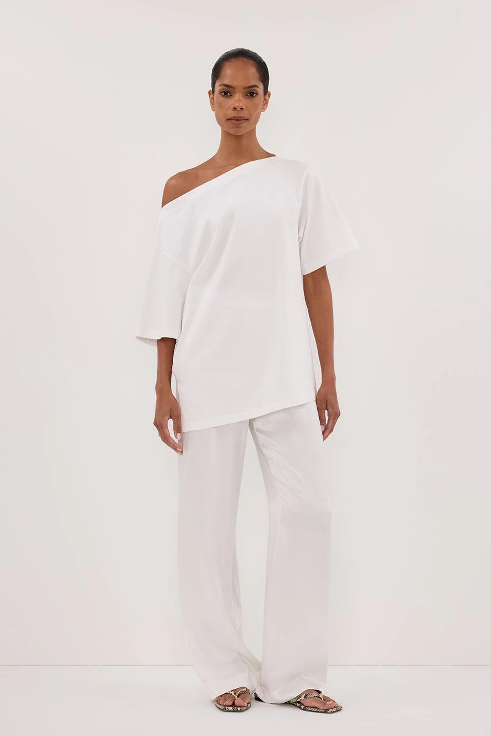 MONICA WHITE SATIN PANT