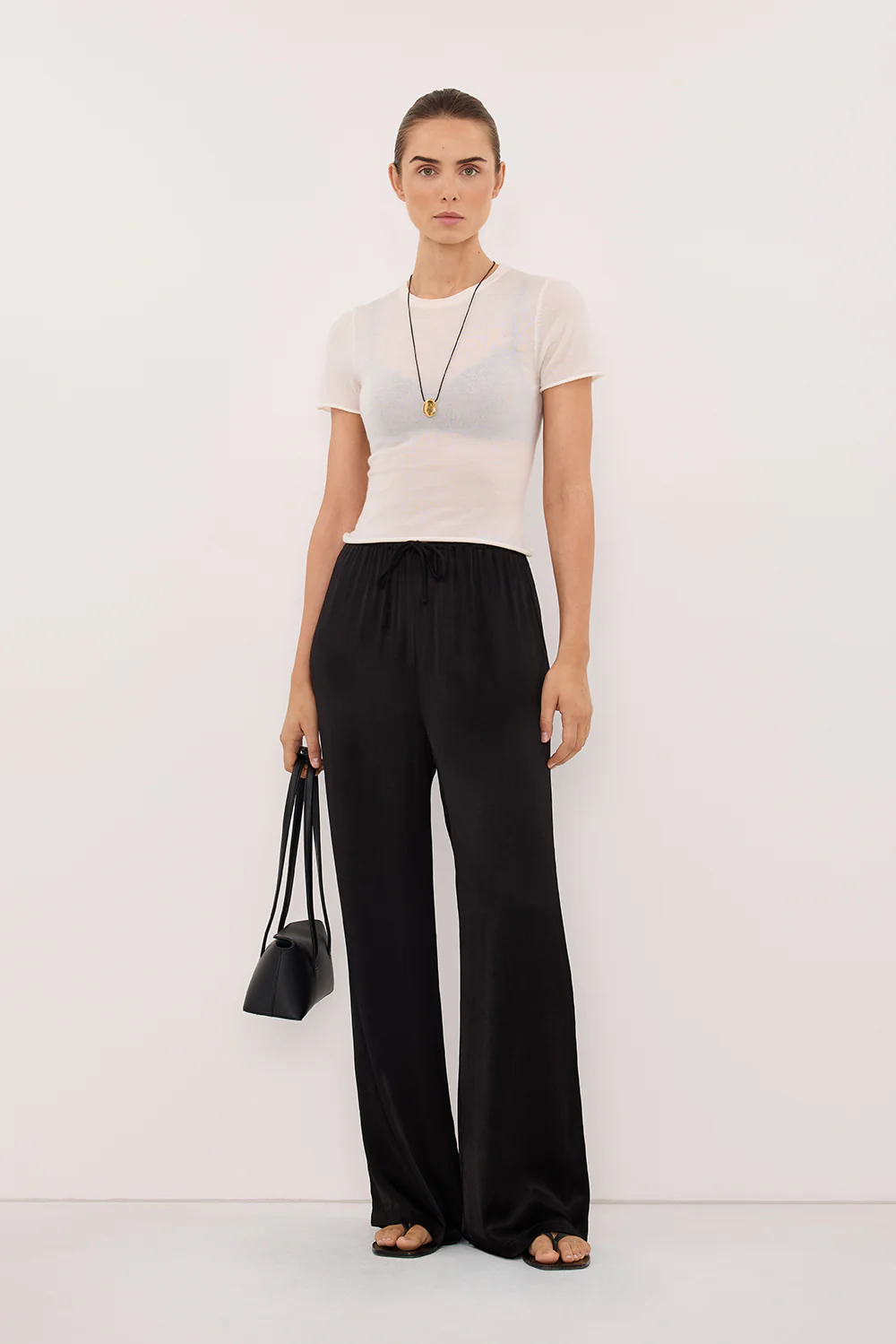 MYA BLACK SATIN PANT - Image 3