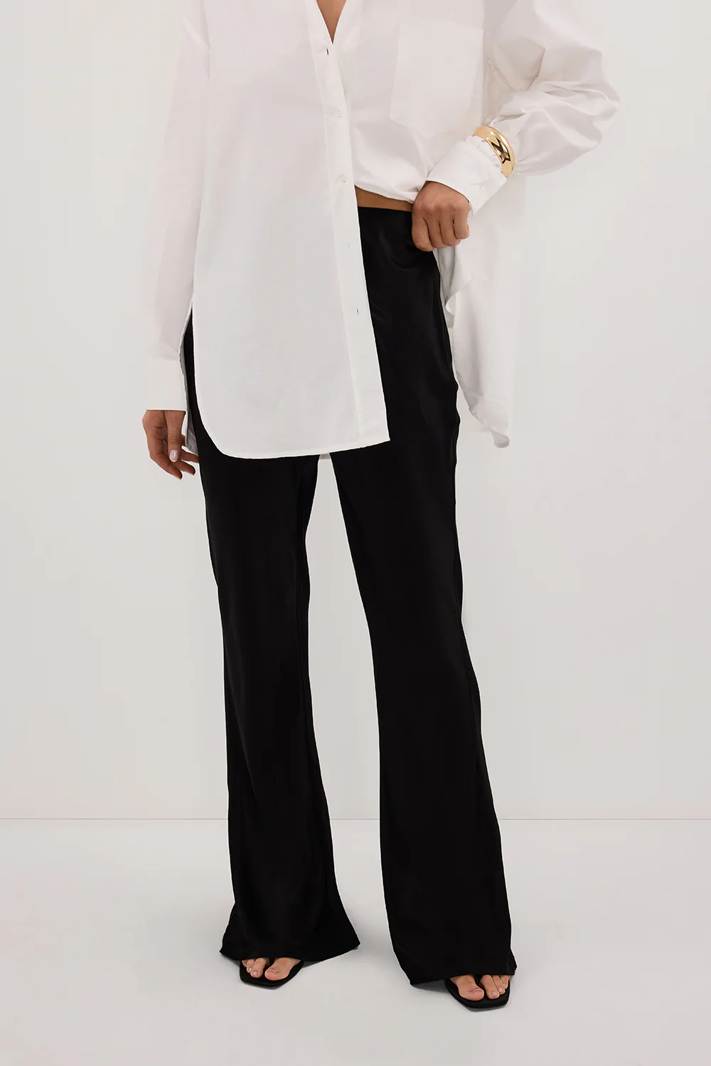 NIKKI BLACK SATIN BIAS PANT - Image 5
