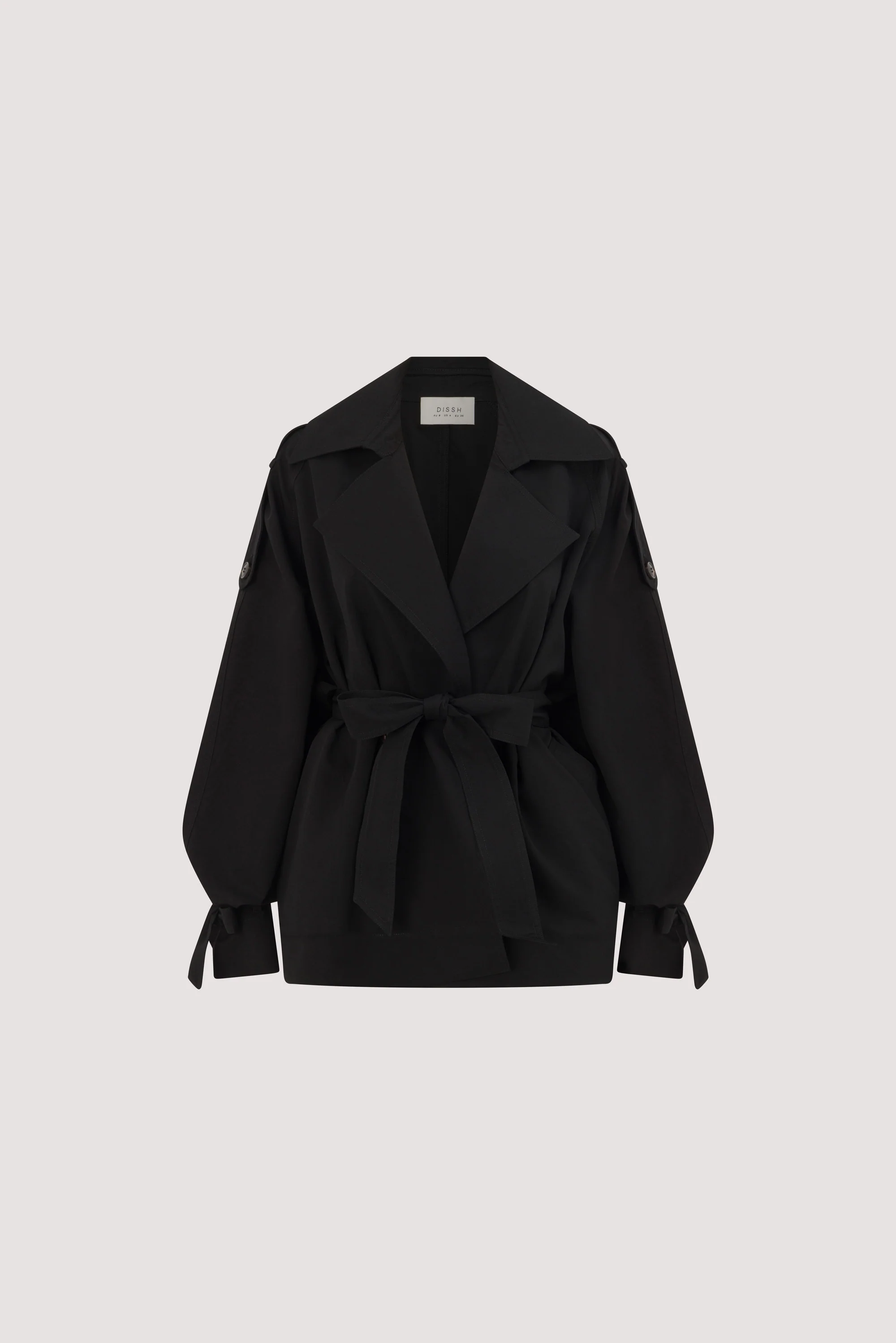 NINA BLACK LIGHTWEIGHT MINI TRENCH - Image 7