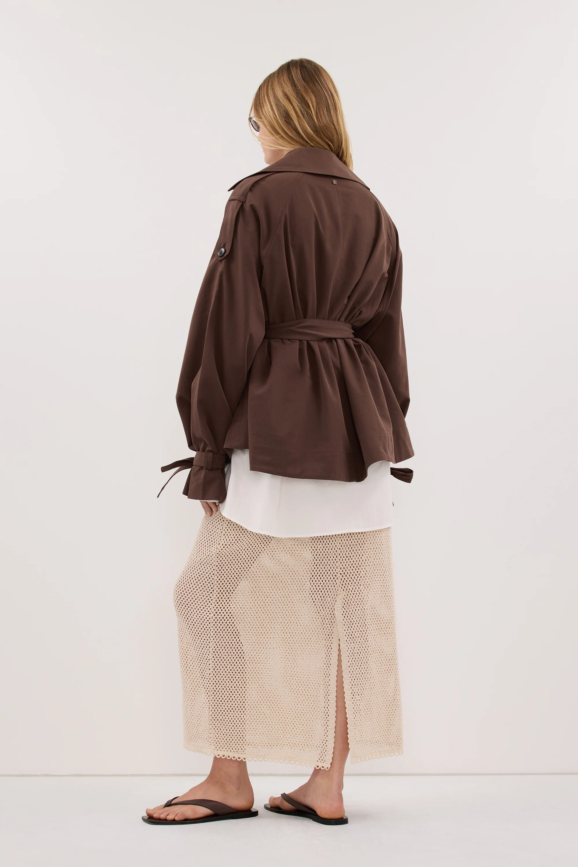 NINA MILK CHOC LIGHTWEIGHT MINI TRENCH - Image 7