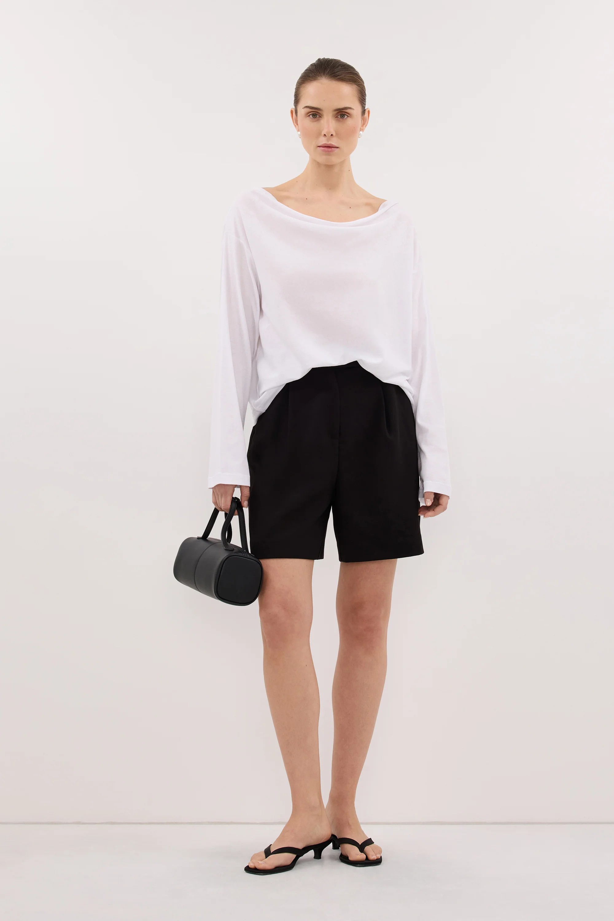 ORELIA WHITE COWL NECK SLEEVED TOP - Image 6