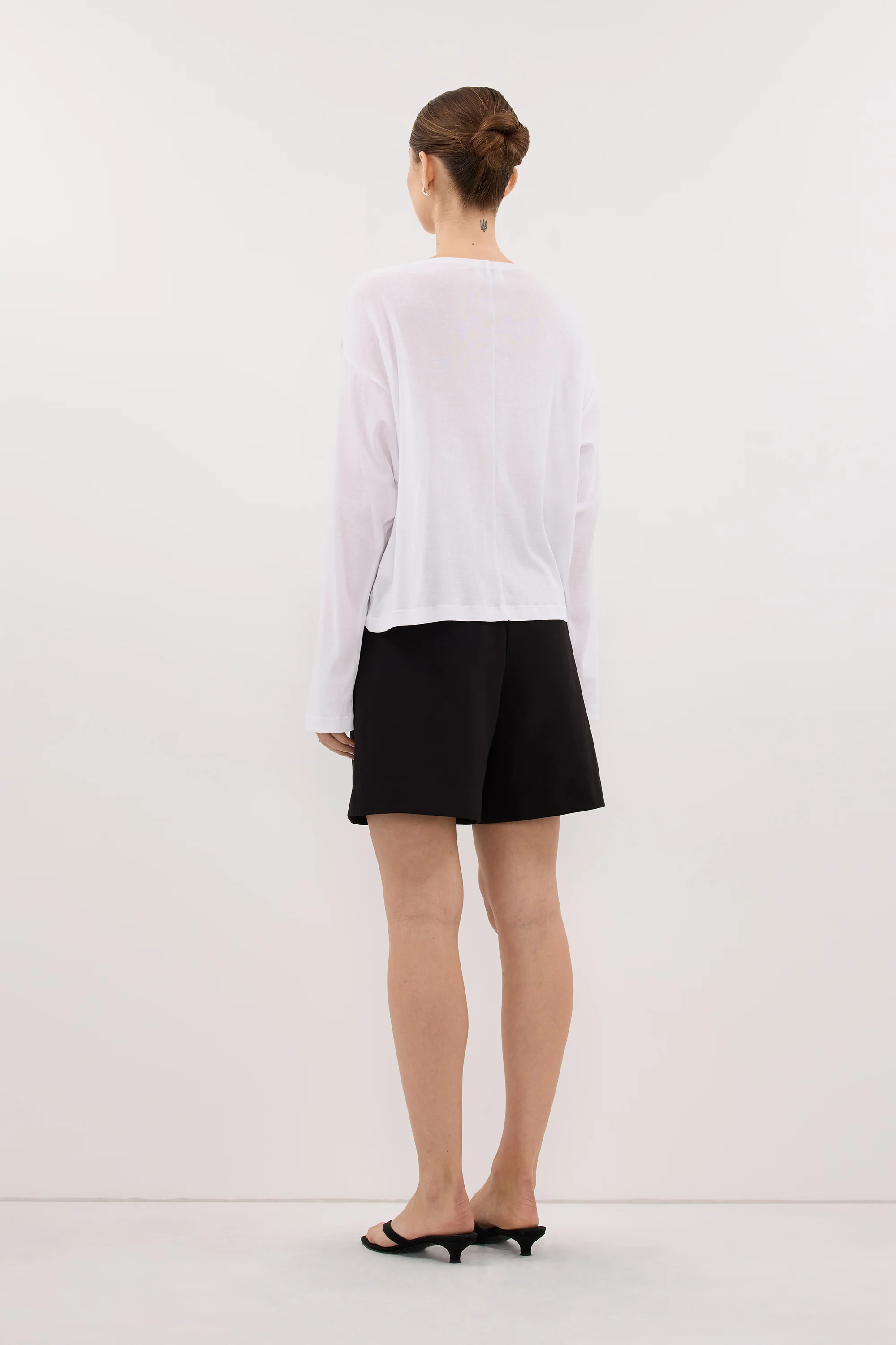 ORELIA WHITE COWL NECK SLEEVED TOP - Image 7