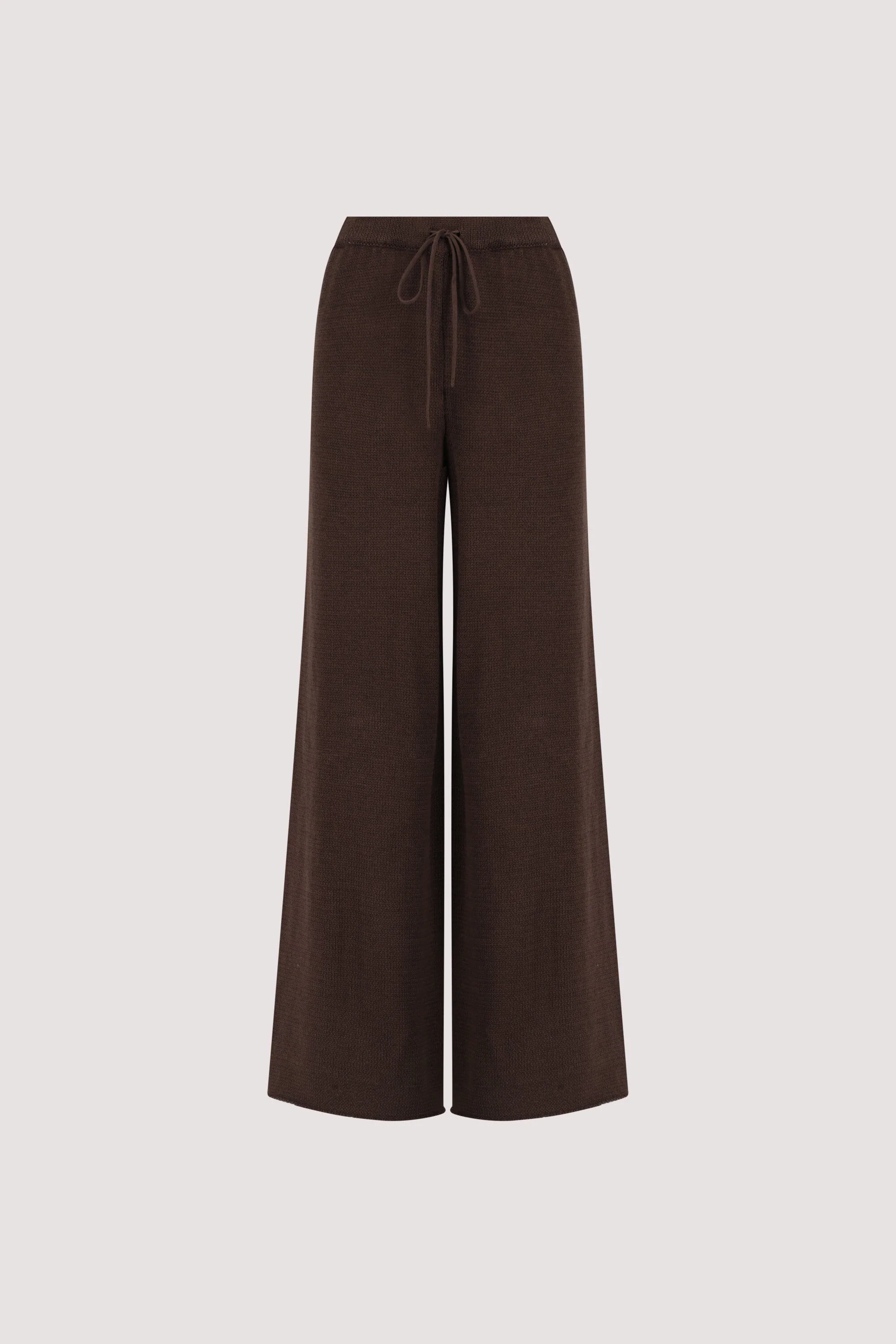 ORIA BURNT CHOC COTTON KNIT PANT - Image 6