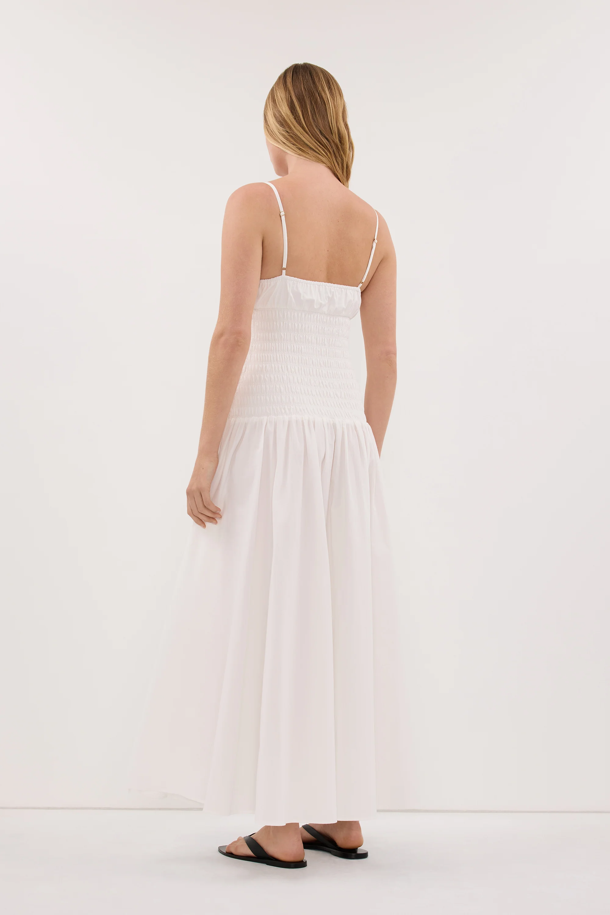 PALOMA WHITE COTTON MIDI DRESS - Image 4