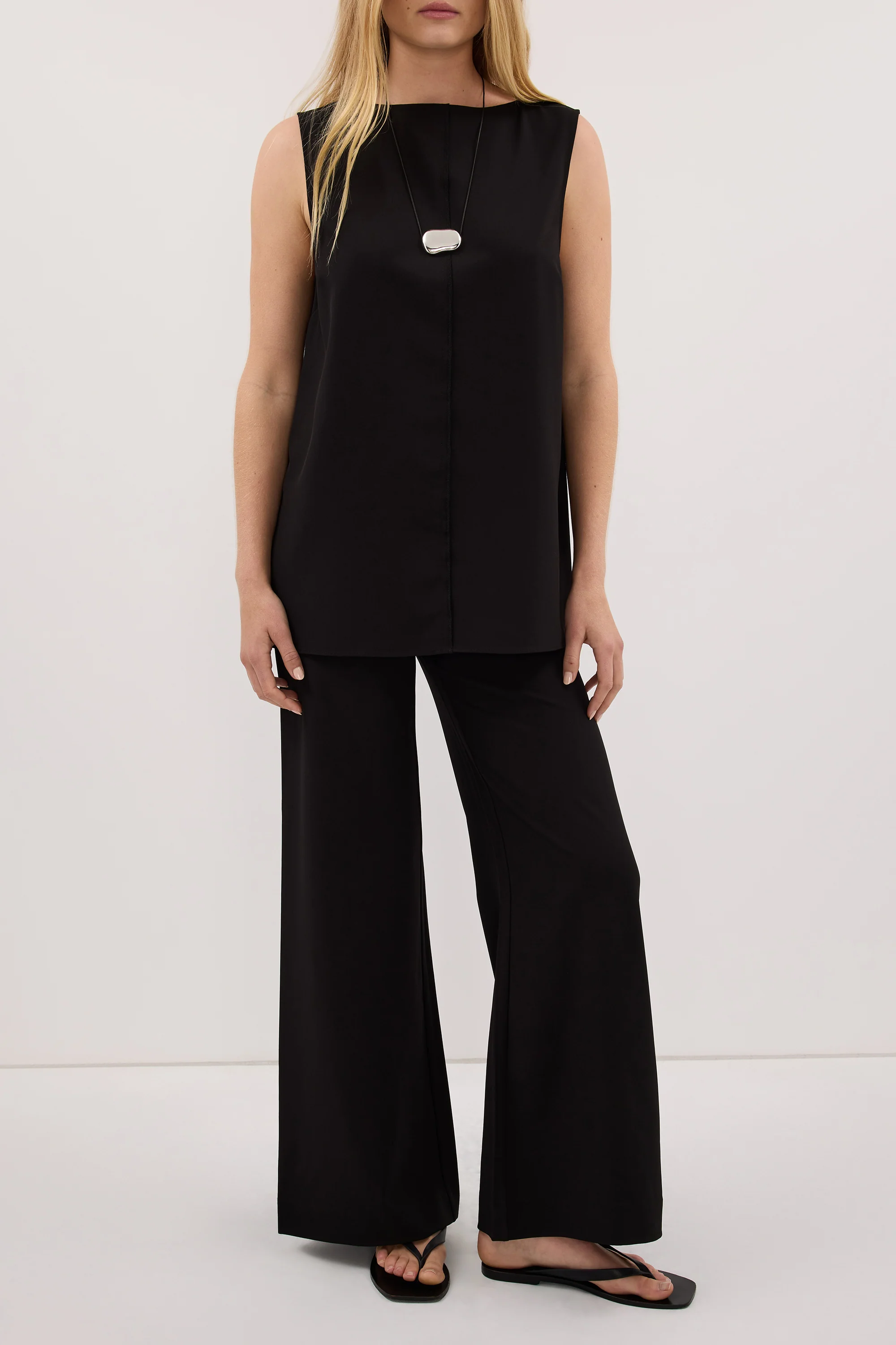 PARKER BLACK FLAT FRONT PANT - Image 2