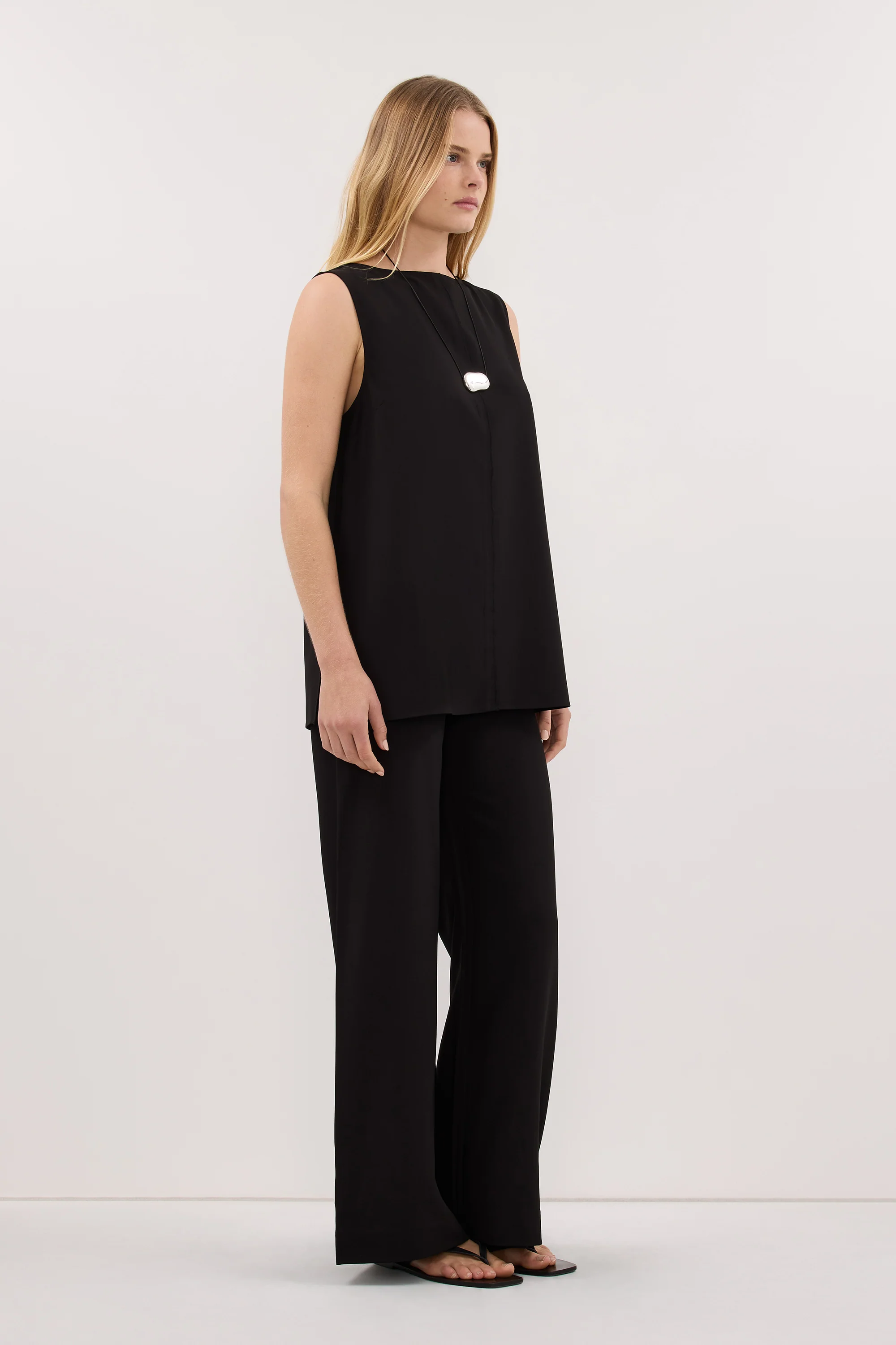PARKER BLACK FLAT FRONT PANT - Image 3