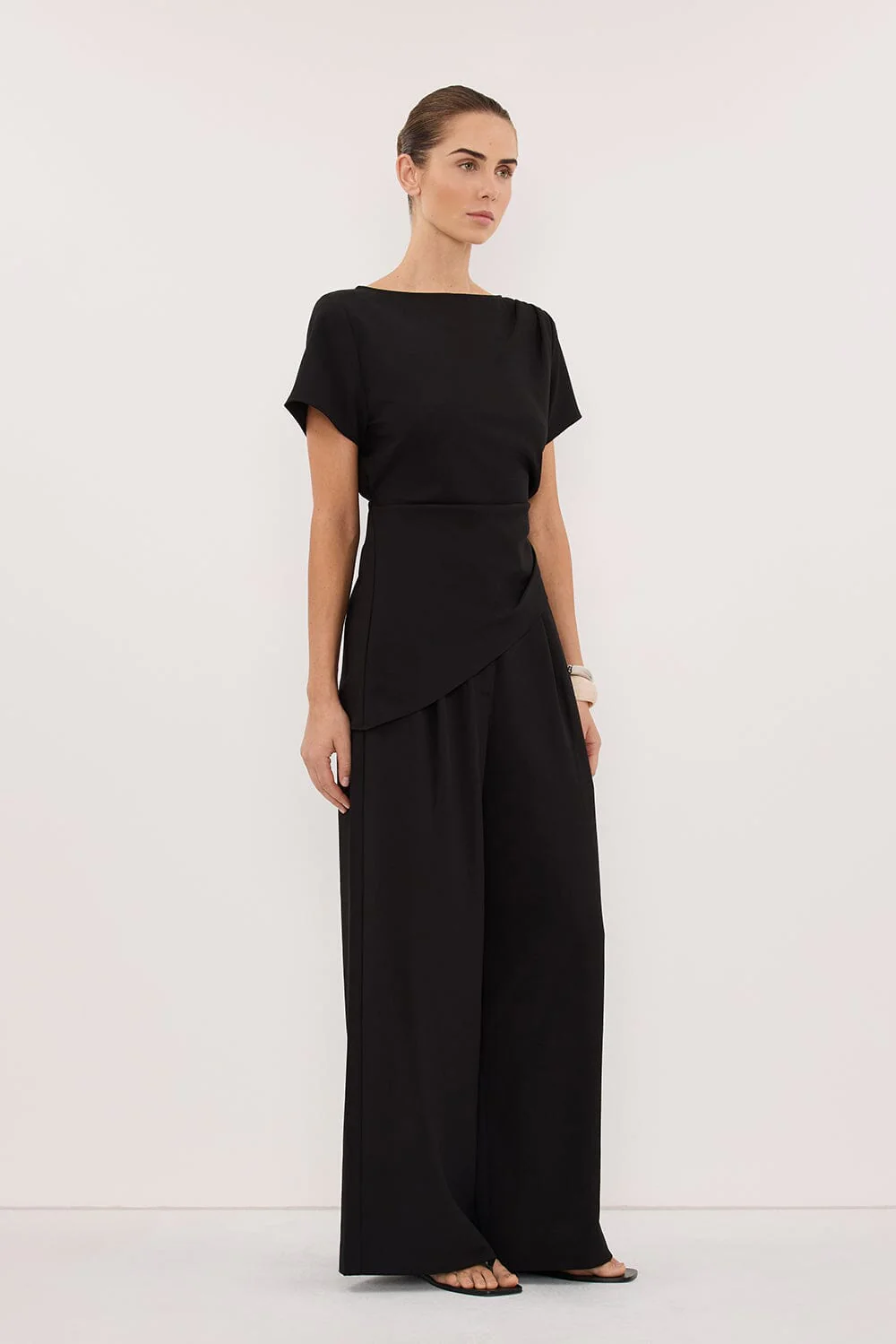 PARKER BLACK TAILORED WIDE LEG PANT - Image 2