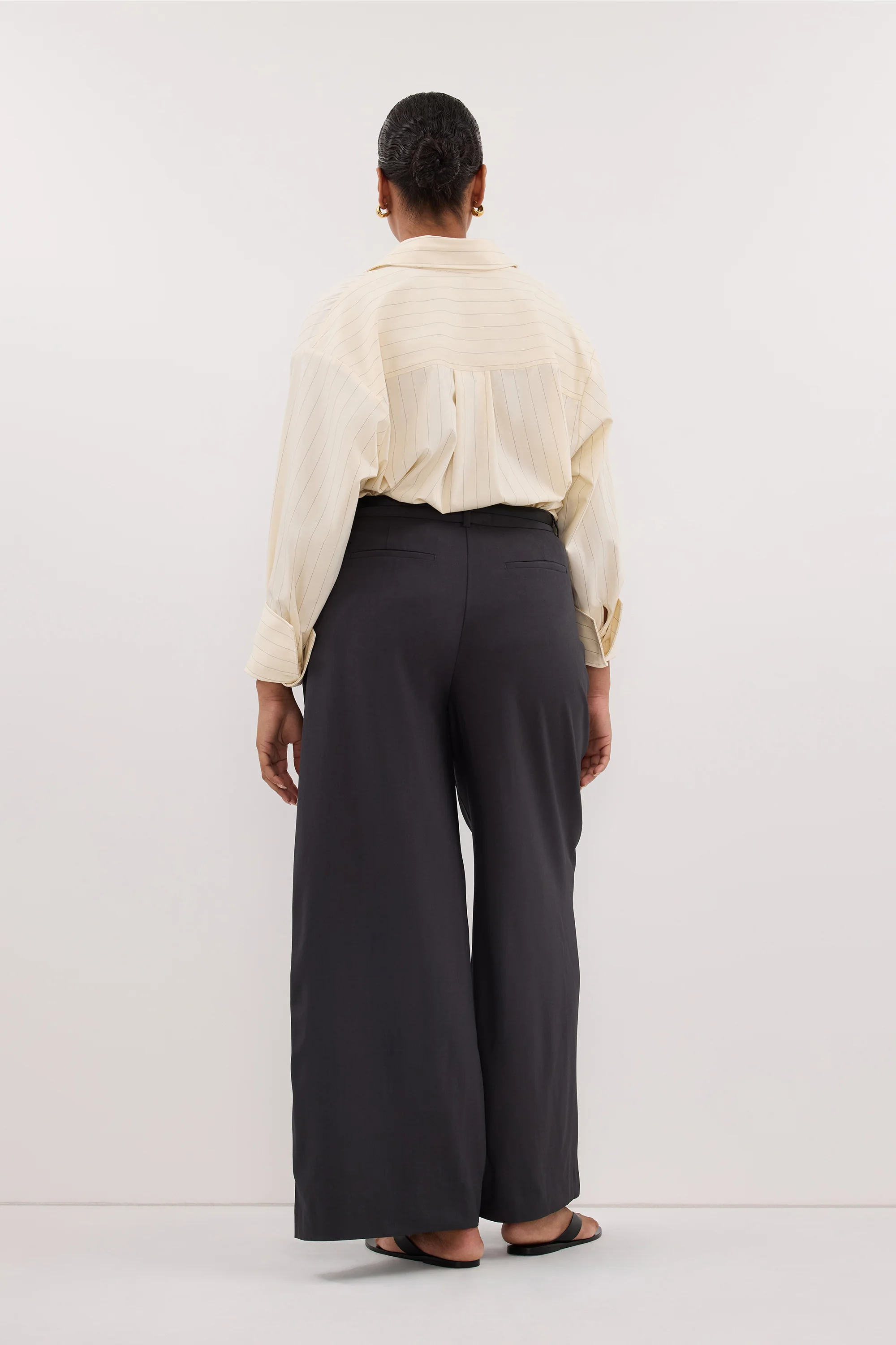PARKER DARK GREY TAILORED WIDE LEG PANT - Image 6