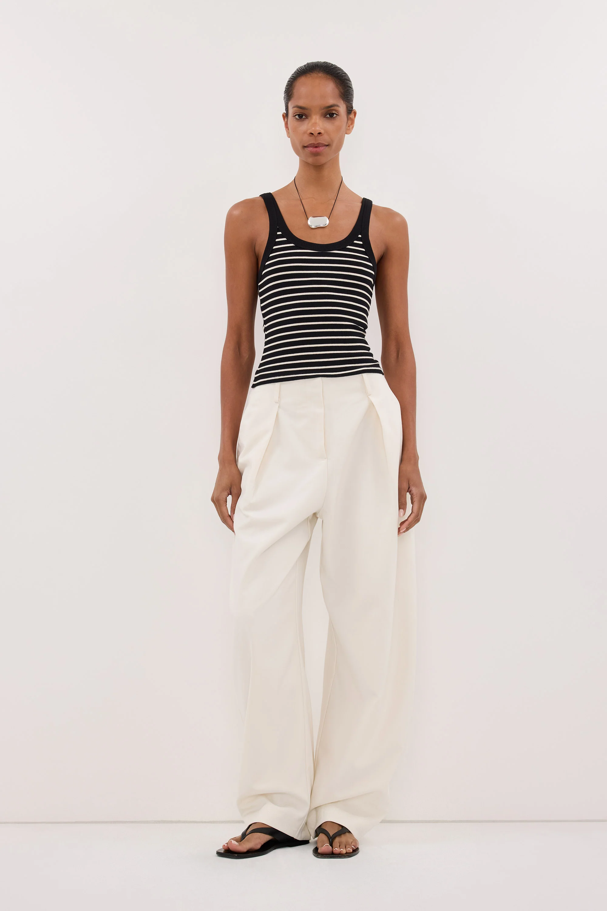 PENNY BLACK SLEEVELESS STRIPE KNIT TANK TOP