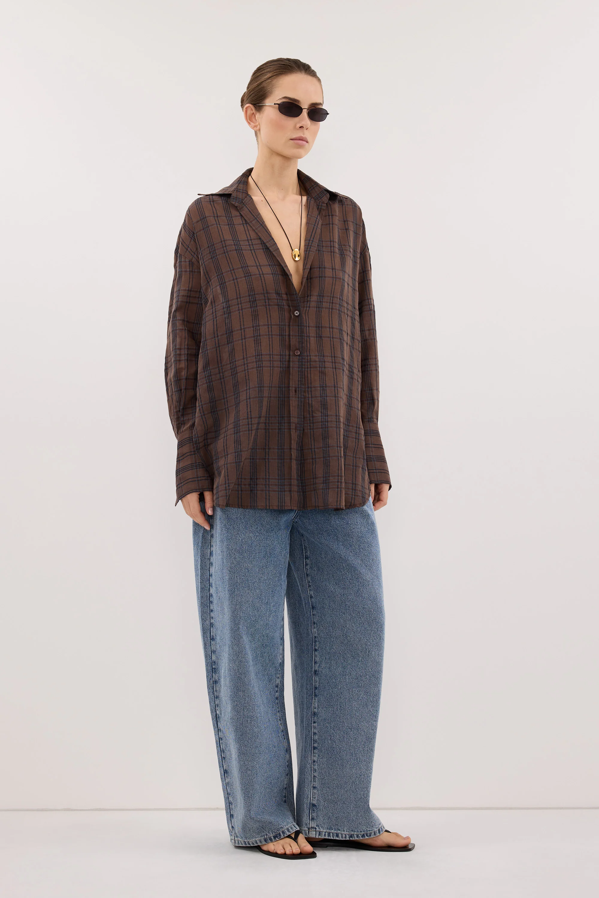 PETRA CHOC CHECK SHIRT - Image 4