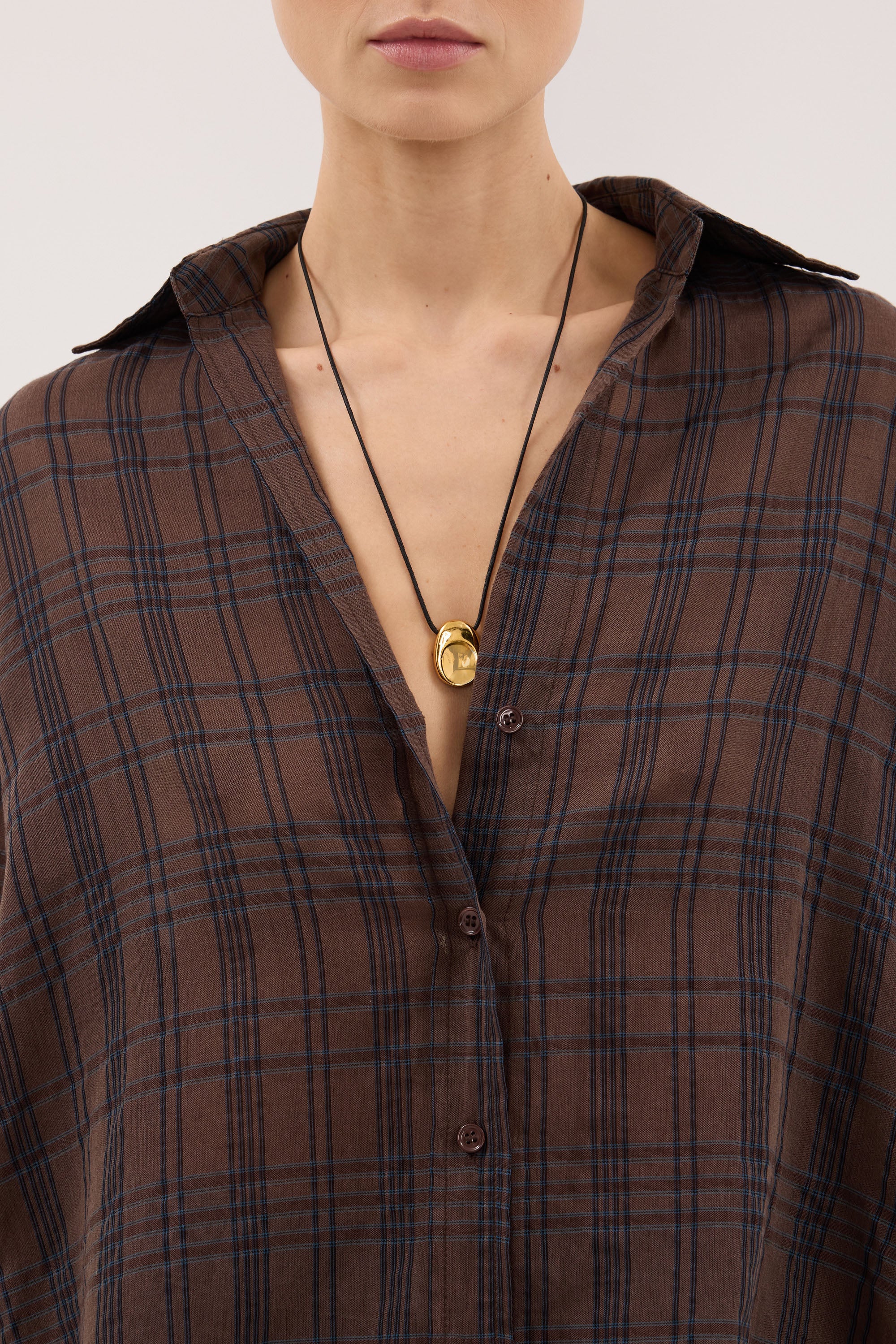 PETRA CHOC CHECK SHIRT - Image 6