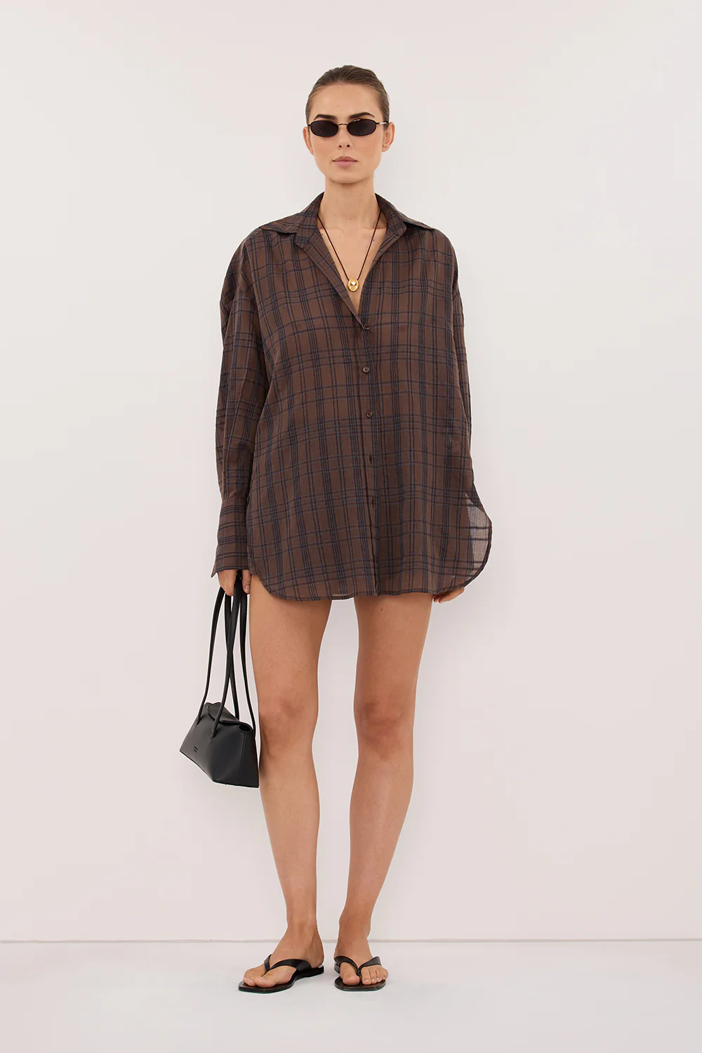 PETRA CHOC CHECK SHIRT - Image 7