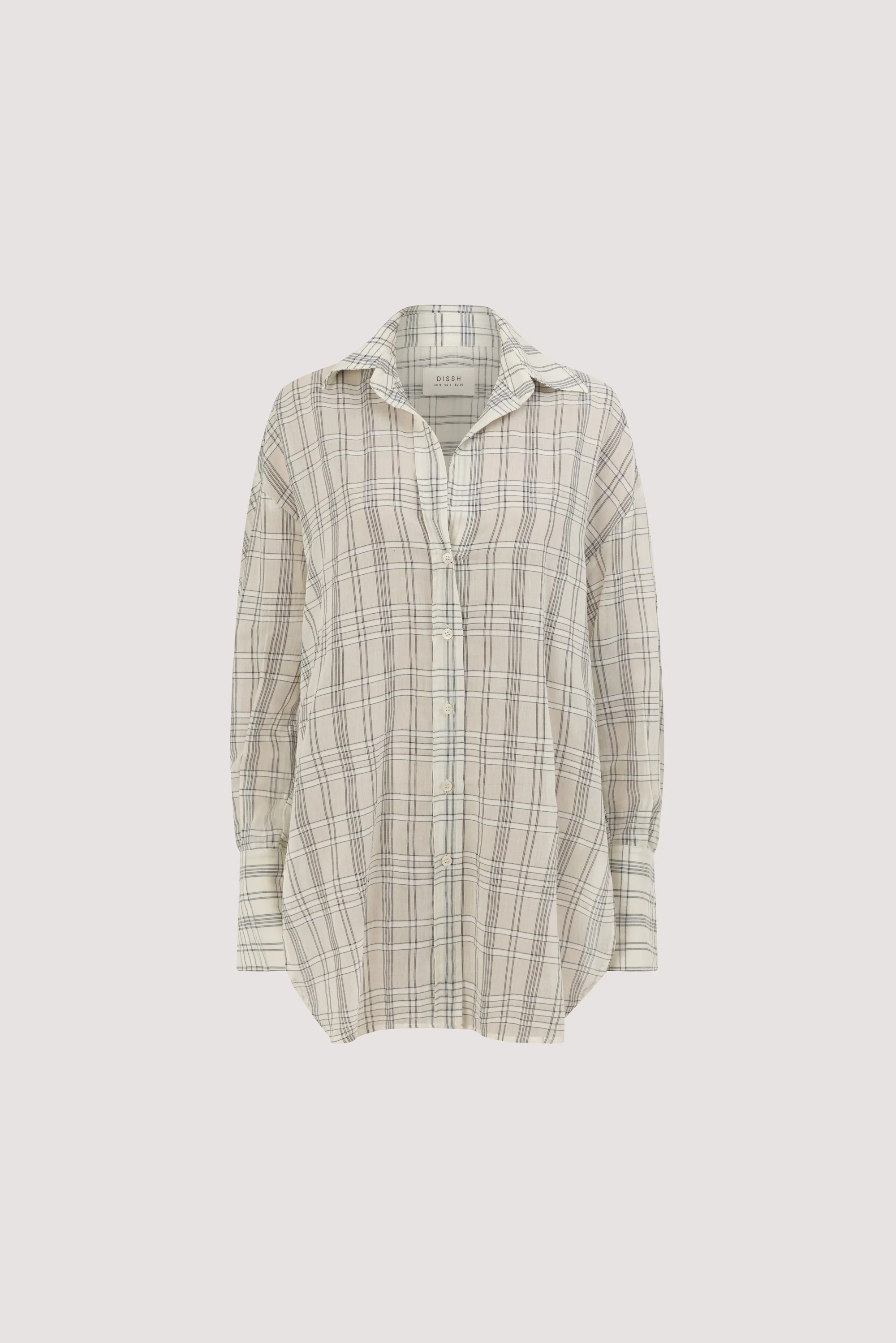 PETRA OFF WHITE CHECK SHIRT - Image 8