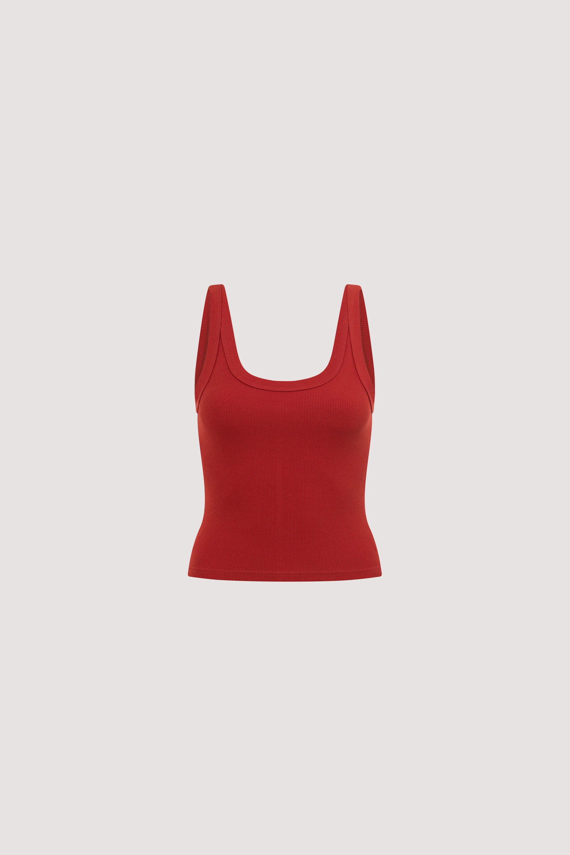PHOEBE BURNT RED SCOOP NECK TANK - Image 8