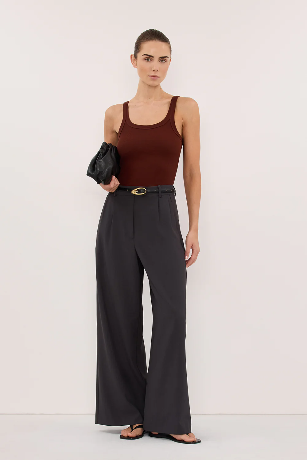PHOEBE CINNAMON SCOOP NECK TANK TOP